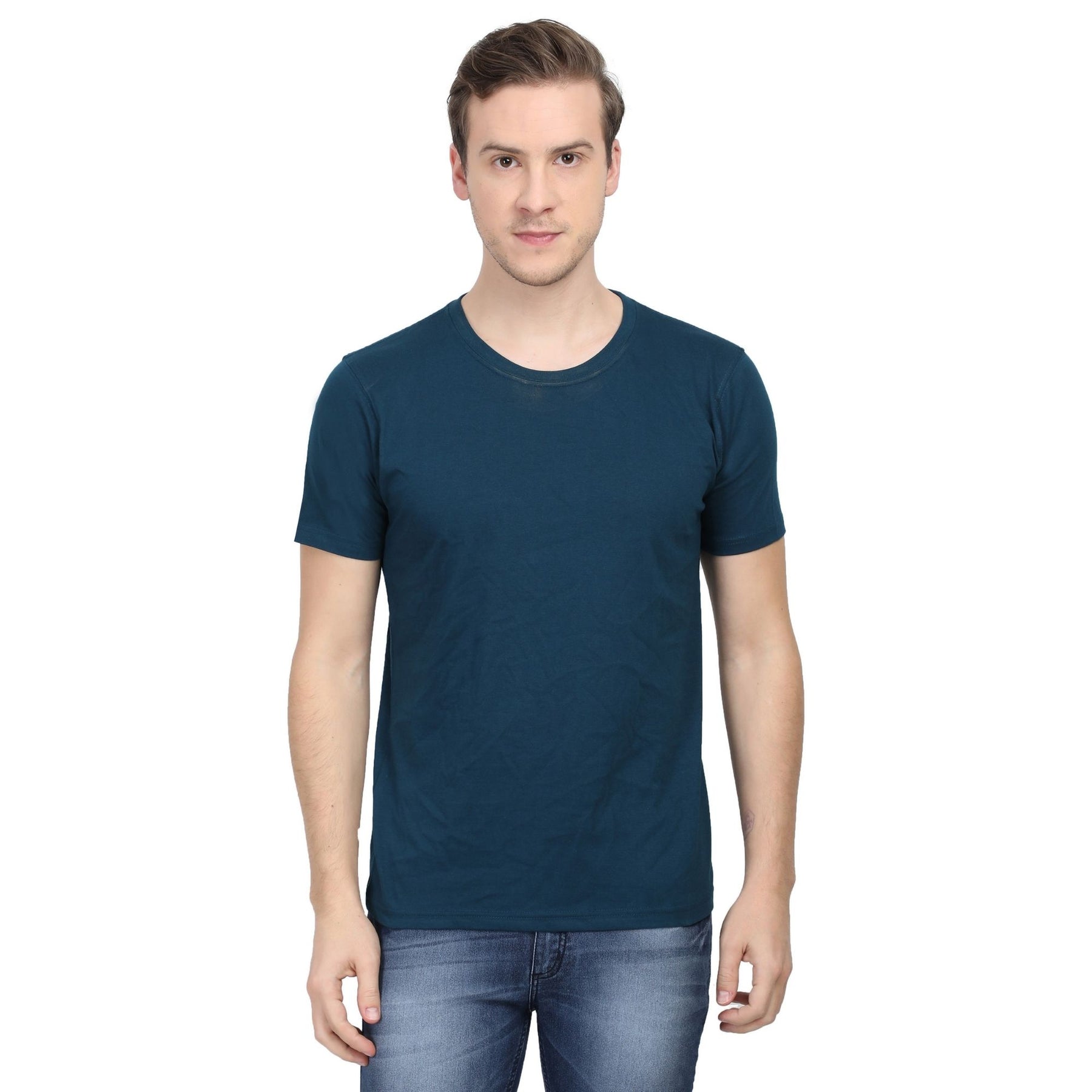 Plain Cotton Mens Unisex T-shirt Pack Of 2 Combo