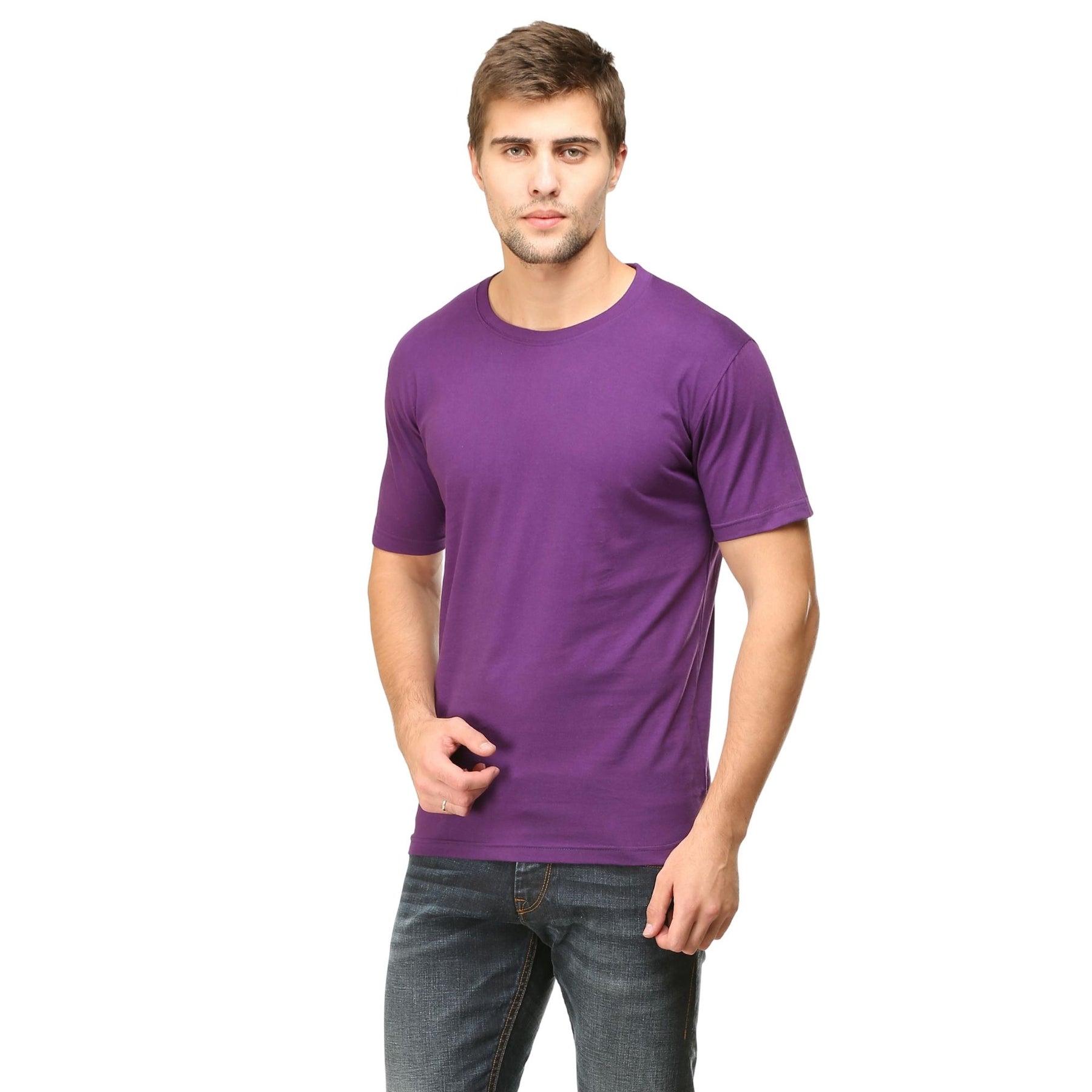 Plain Cotton Mens Unisex T-shirt Pack Of 2 Combo