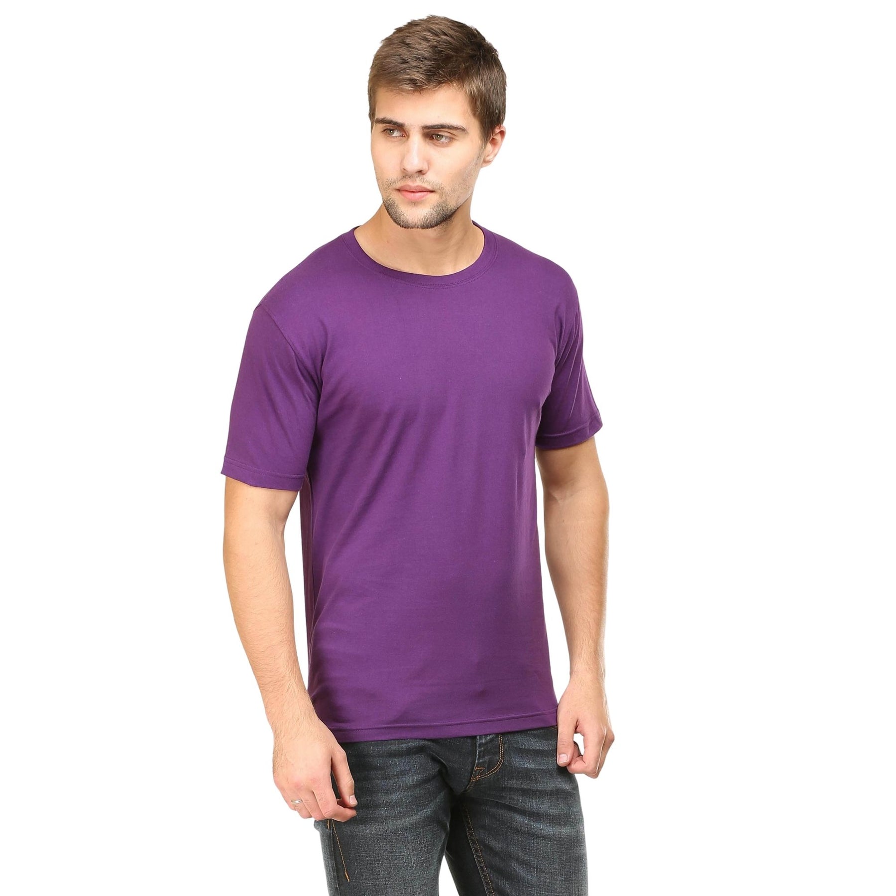 Plain Cotton Mens Unisex T-shirt Pack Of 2 Combo