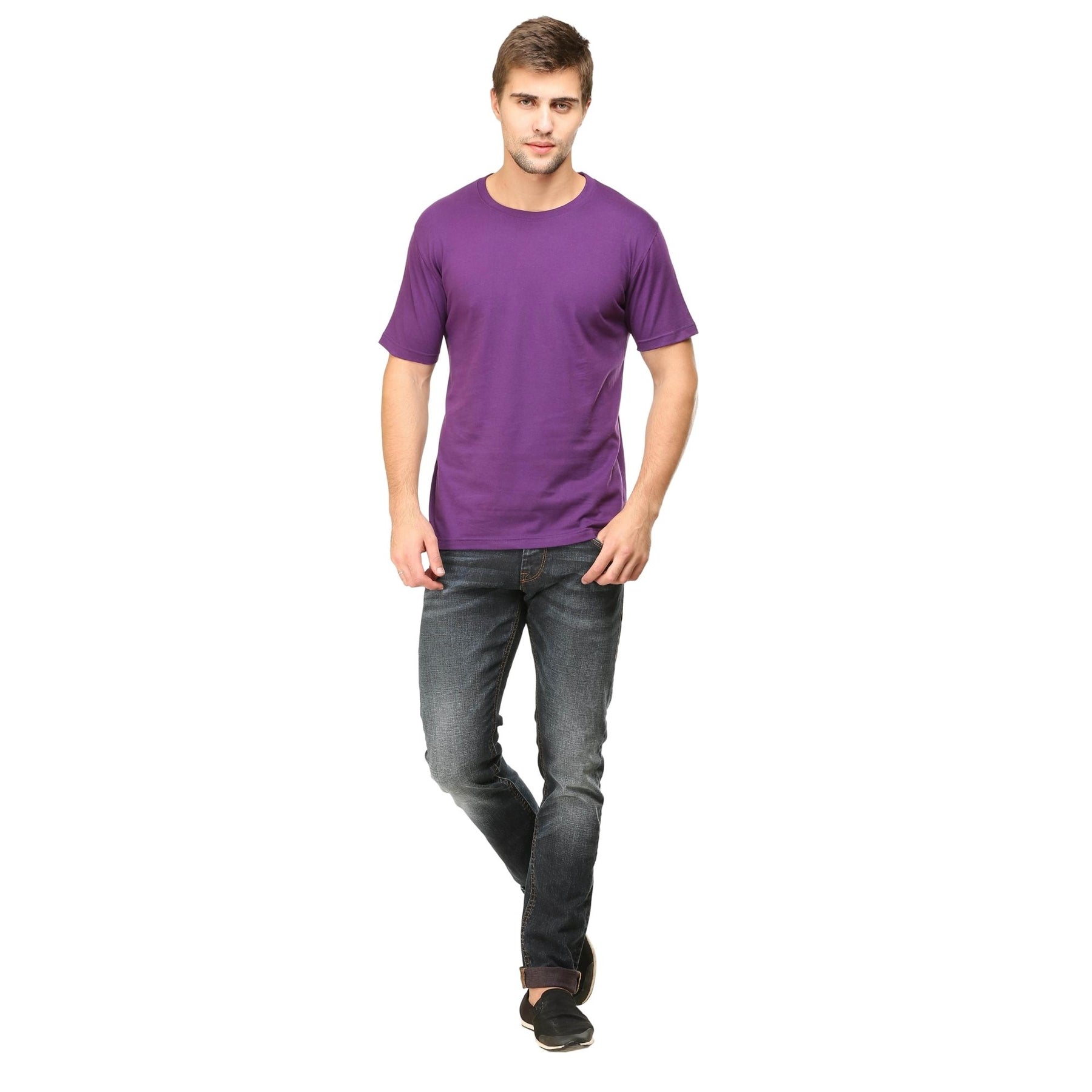 Plain Cotton Mens Unisex T-shirt Pack Of 2 Combo