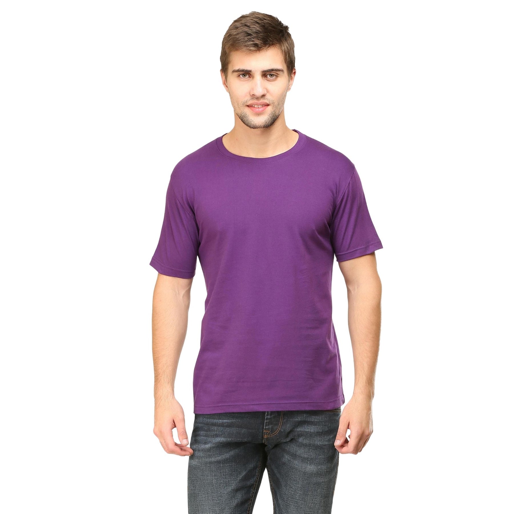 Plain Cotton Mens Unisex T-shirt Pack Of 2 Combo
