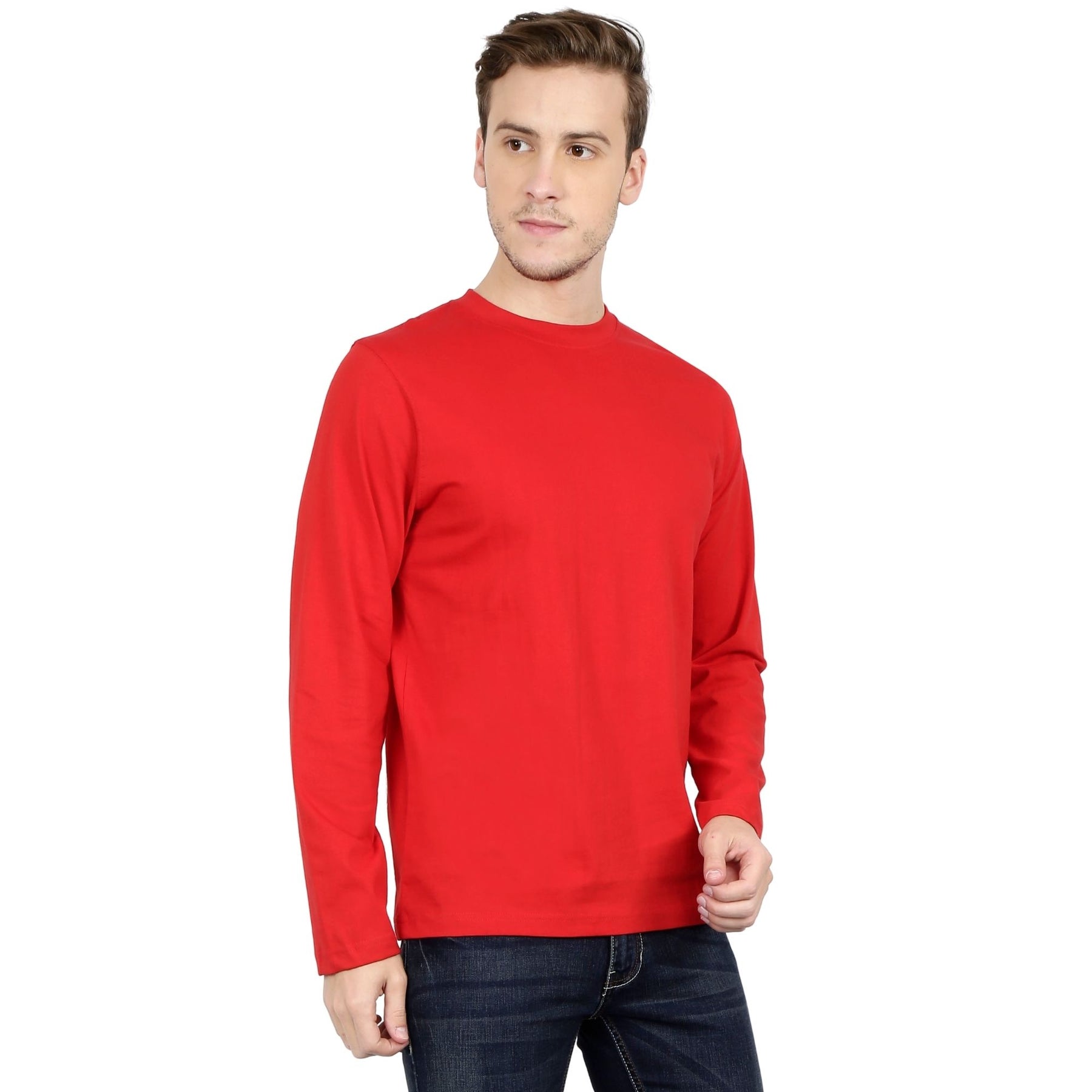 Plain Cotton Men's Full Sleeves t-shirts Pack Of 2 Combo