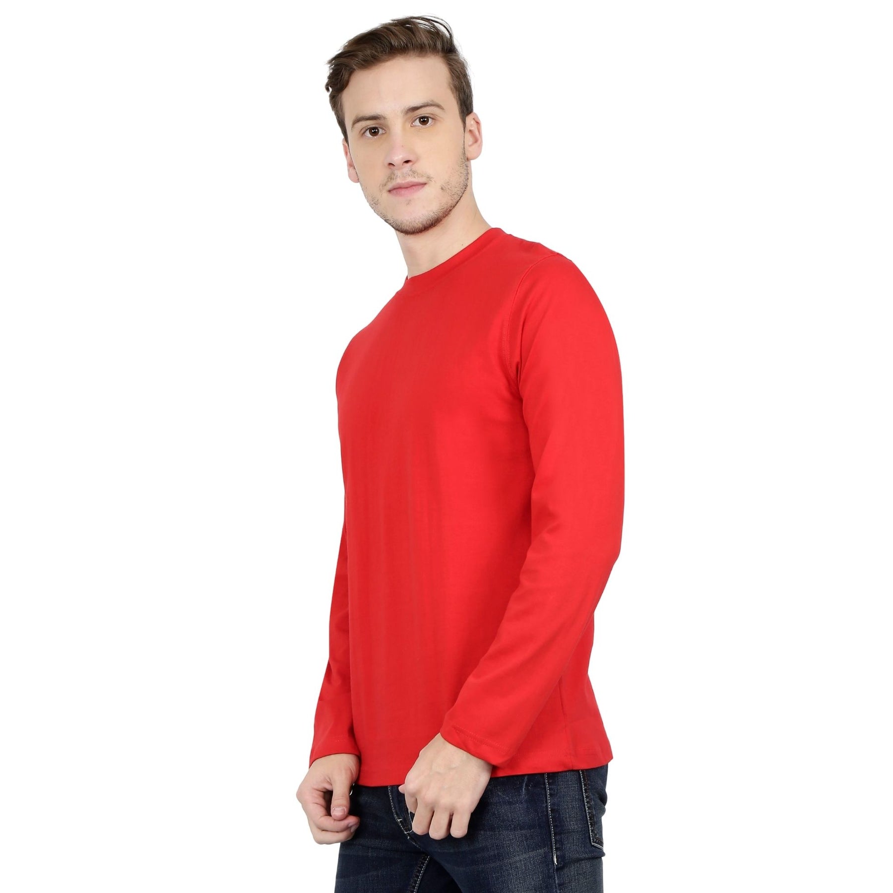 Plain Cotton Men's Full Sleeves t-shirts Pack Of 2 Combo