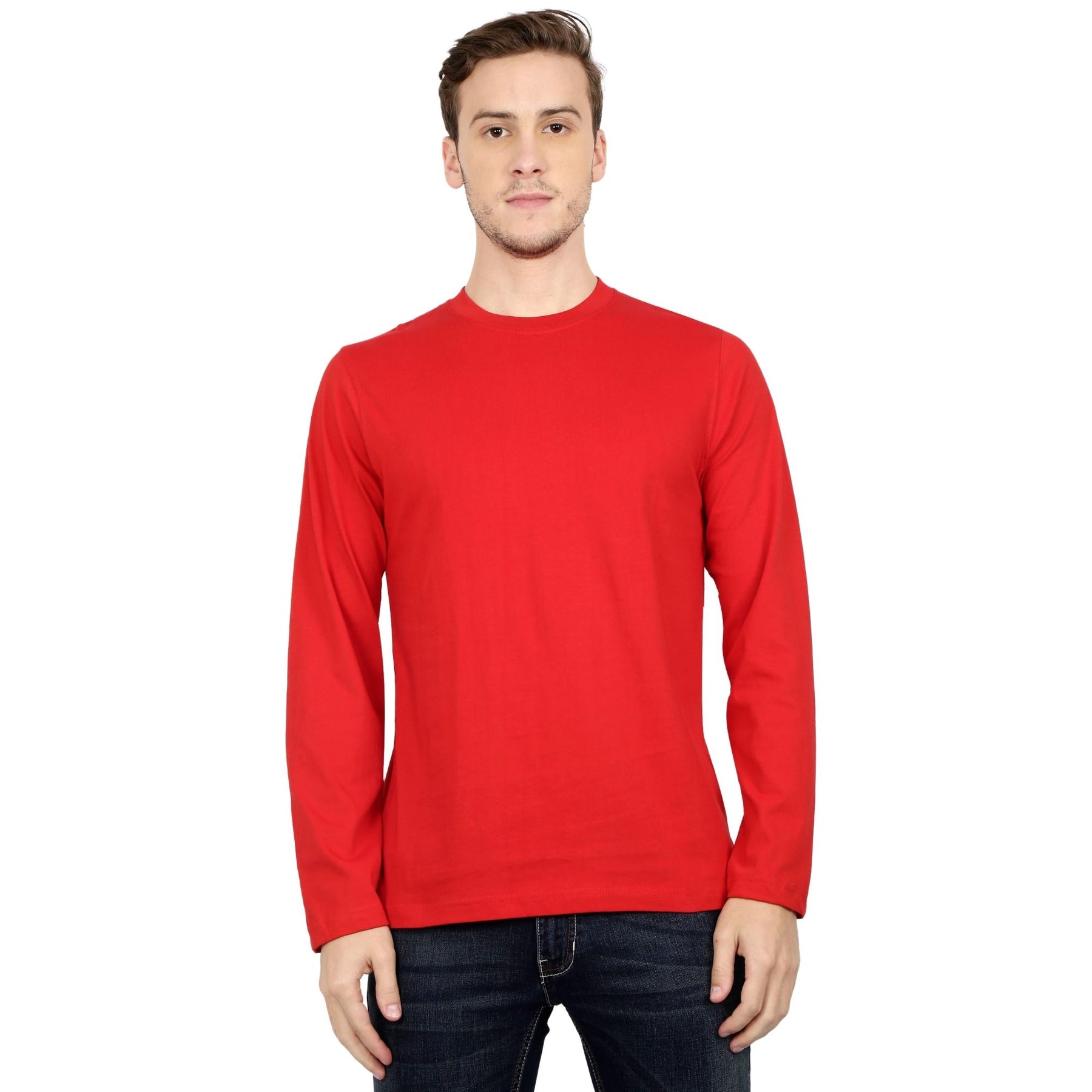 Plain Cotton Men's Full Sleeves t-shirts Pack Of 2 Combo