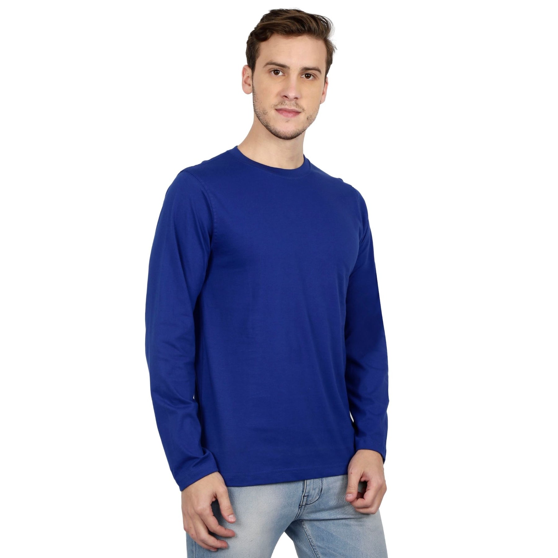 Plain Cotton Men's Full Sleeves t-shirts Pack Of 2 Combo