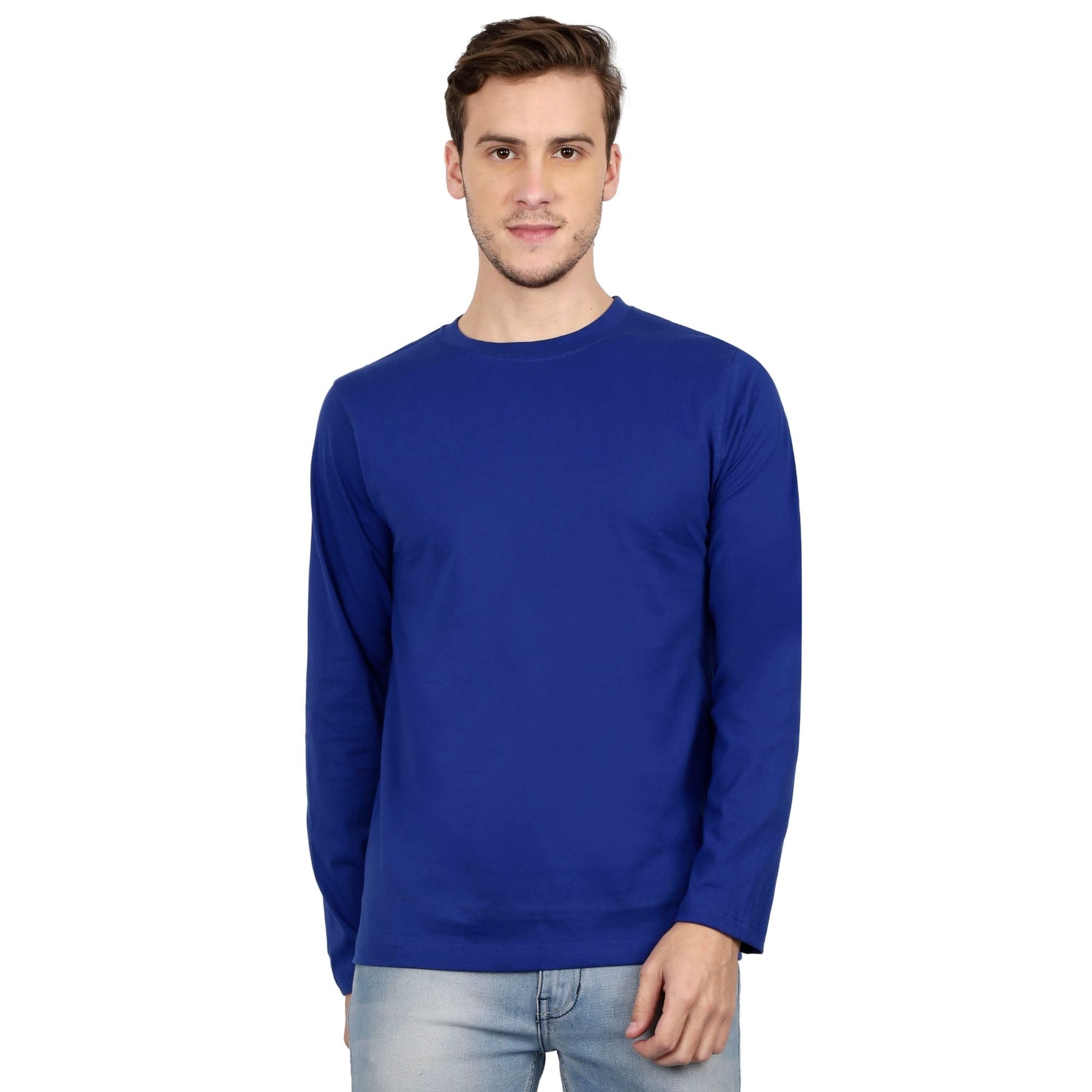Plain Cotton Men's Full Sleeves t-shirts Pack Of 2 Combo