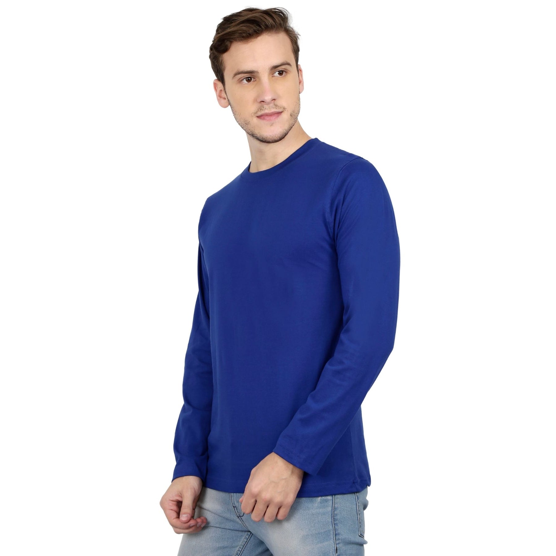 Plain Cotton Men's Full Sleeves t-shirts Pack Of 2 Combo