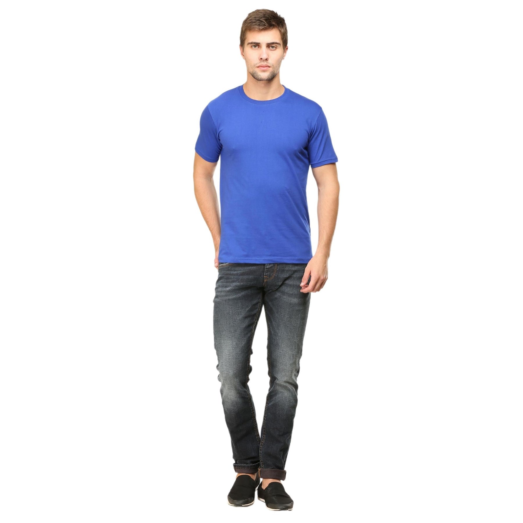 Plain Cotton Mens Unisex T-shirt Pack Of 2 Combo