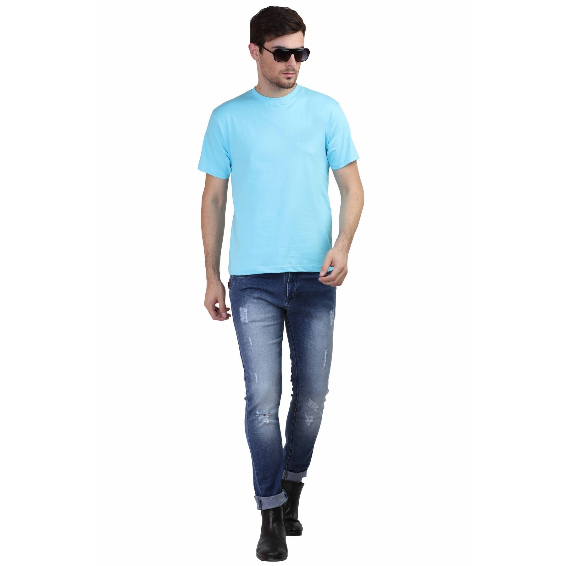 Plain Cotton Mens Unisex T-shirt Pack Of 2 Combo