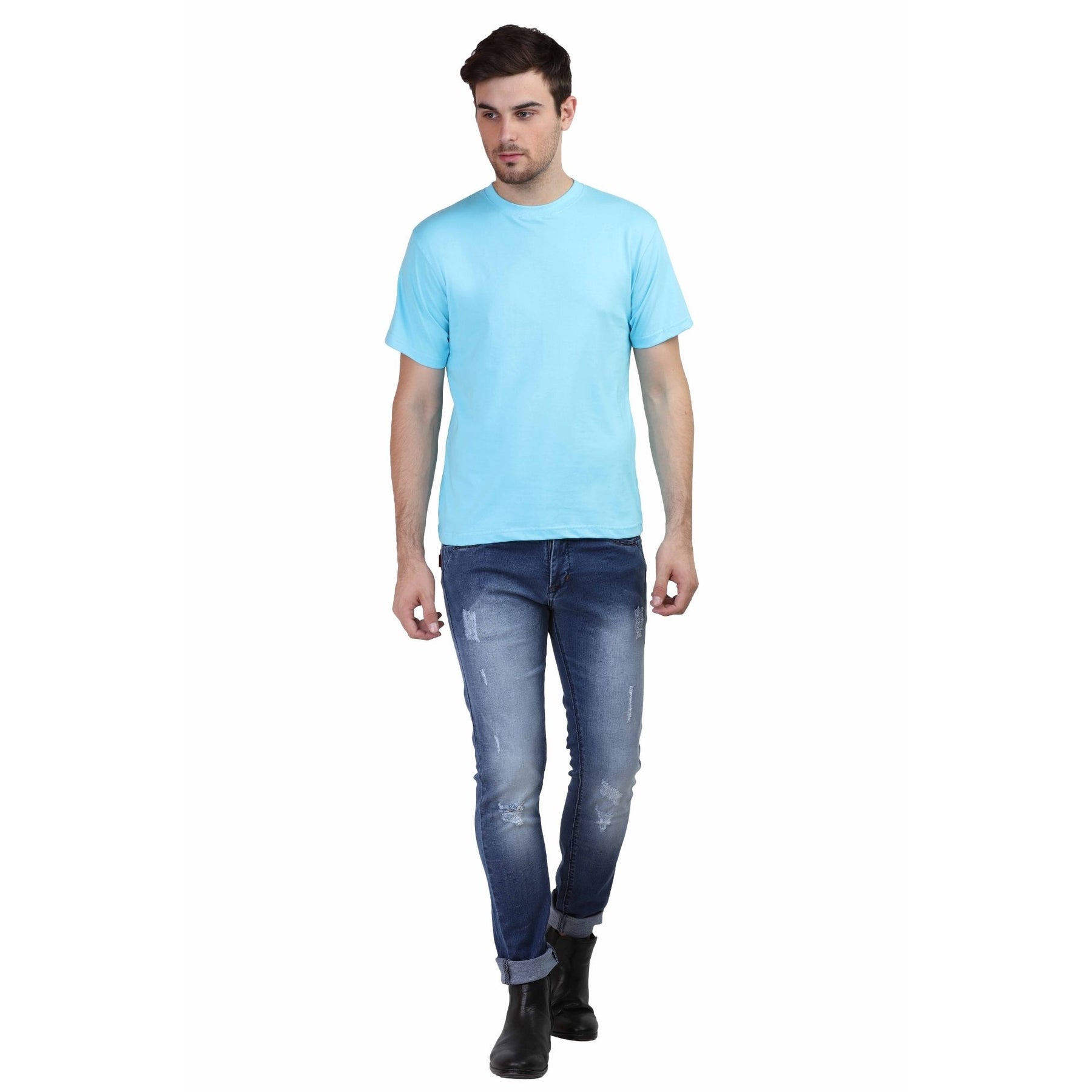 Plain Cotton Mens Unisex T-shirt Pack Of 2 Combo