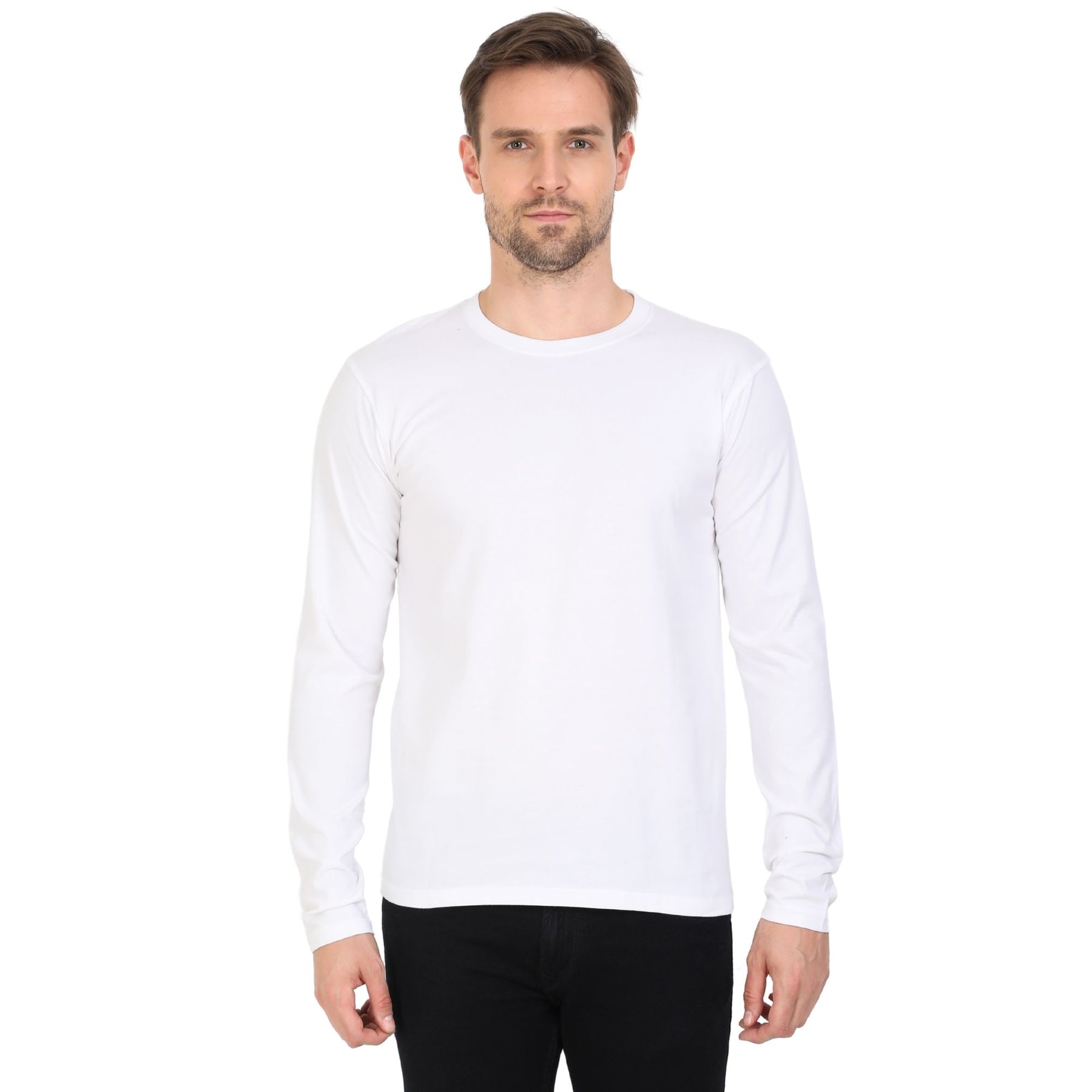 Plain Cotton Men's Full Sleeves t-shirts Pack Of 2 Combo