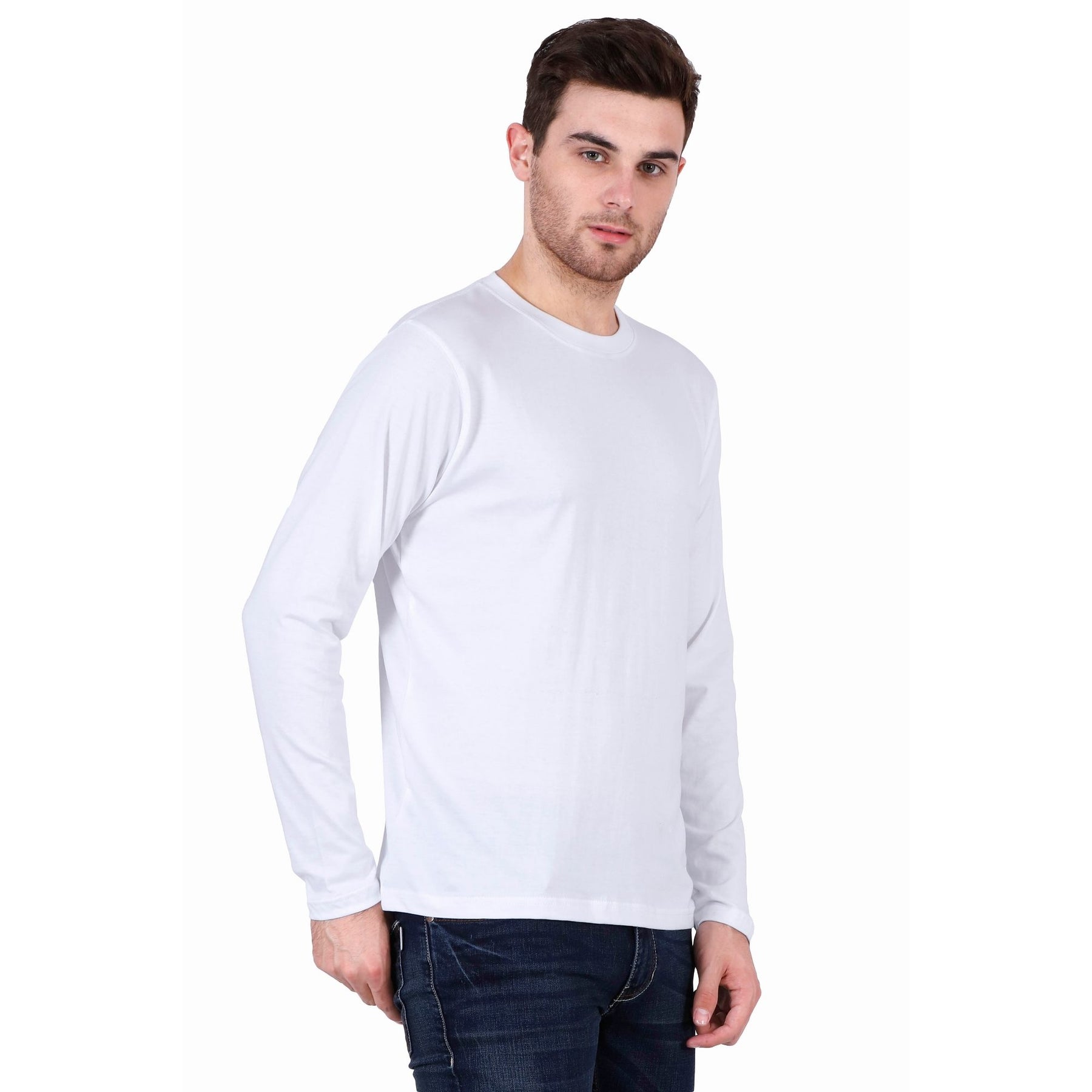 Plain Cotton Men's Full Sleeves t-shirts Pack Of 2 Combo