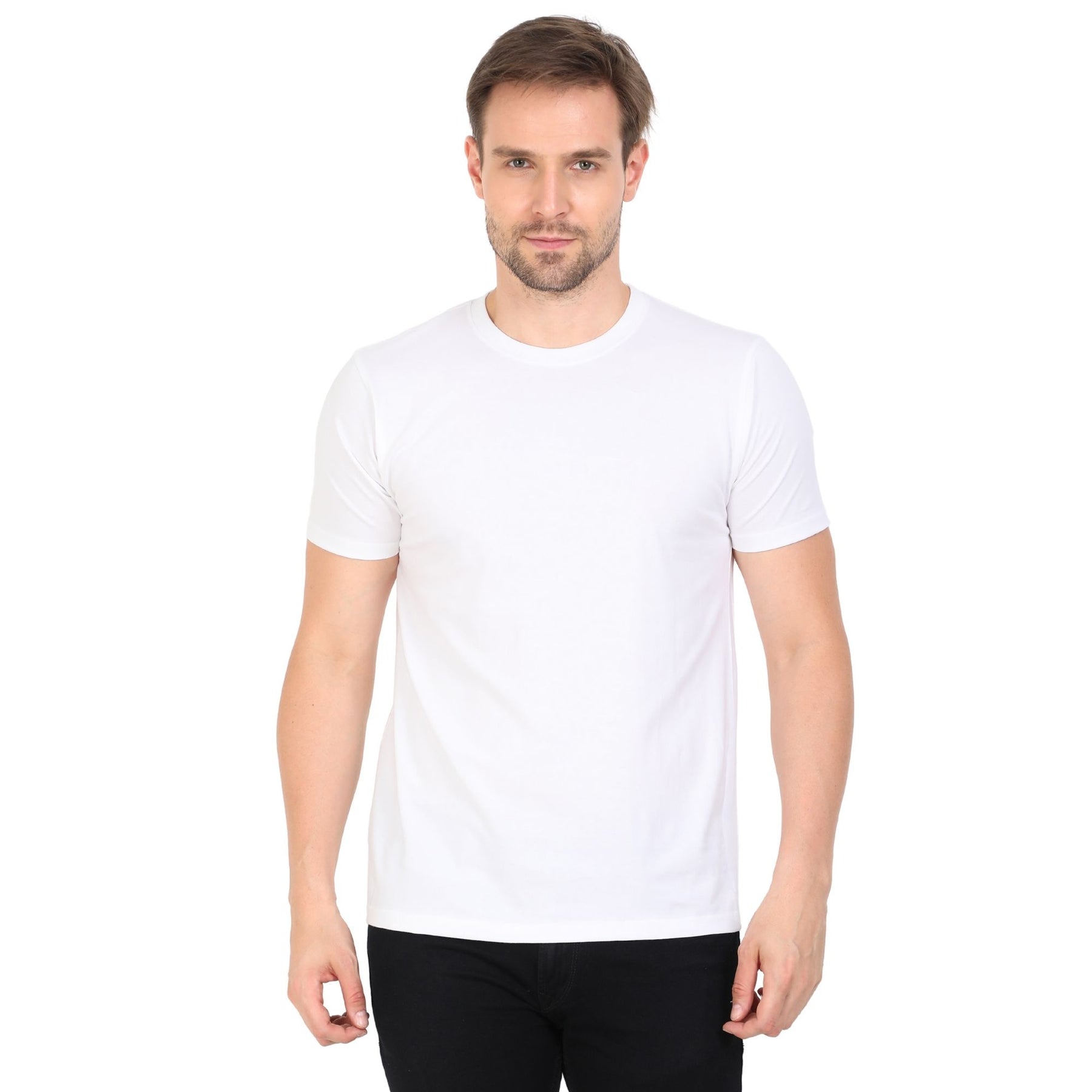 Plain Cotton Mens Unisex T-shirt Pack Of 2 Combo