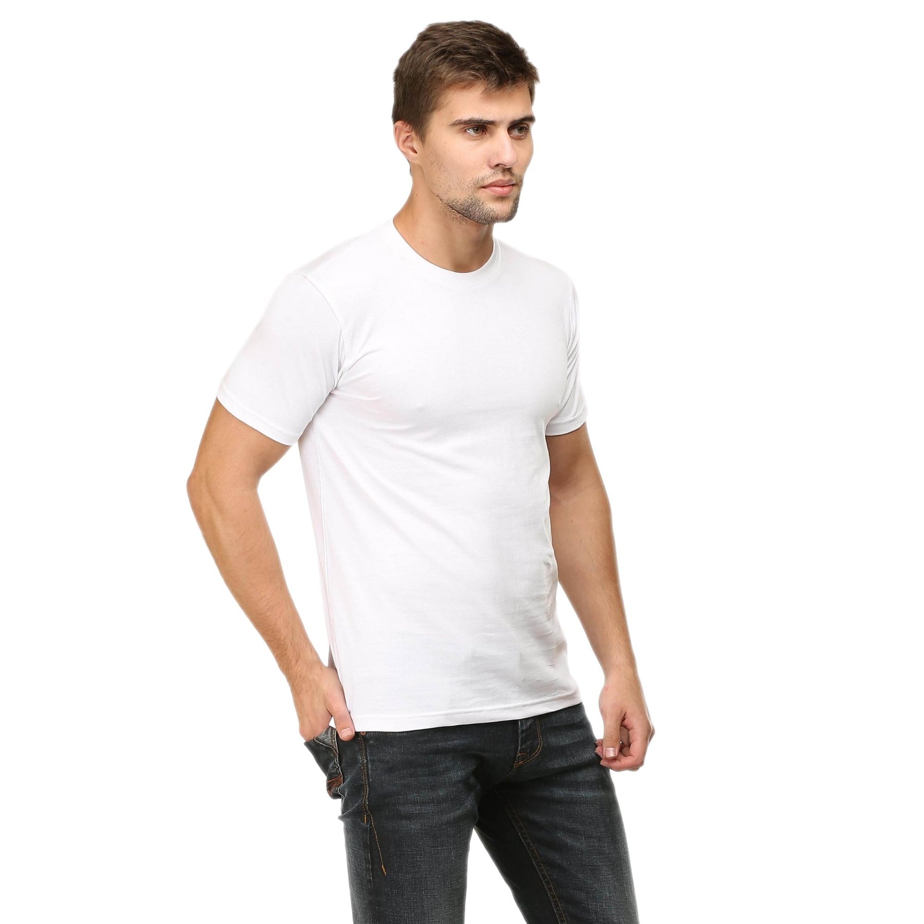 Plain Cotton Mens Unisex T-shirt Pack Of 2 Combo