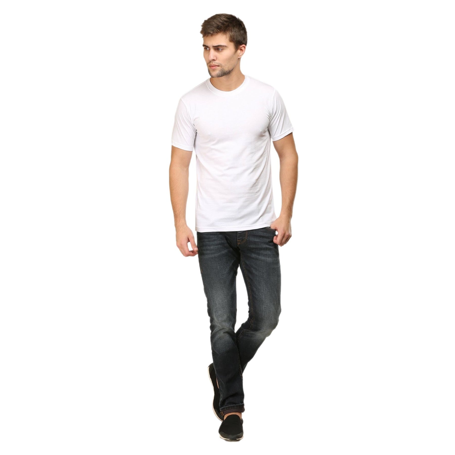 Plain Cotton Mens Unisex T-shirt Pack Of 2 Combo
