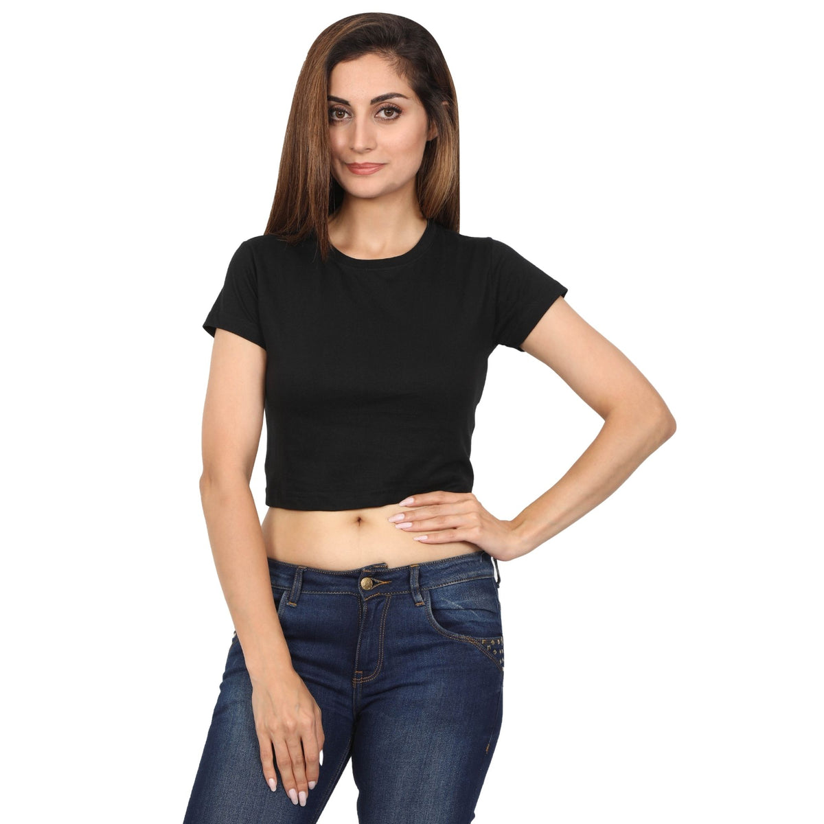 Plain-cotton-women-s-roundneck-black-crop-top-gogirgit_5 #color_black