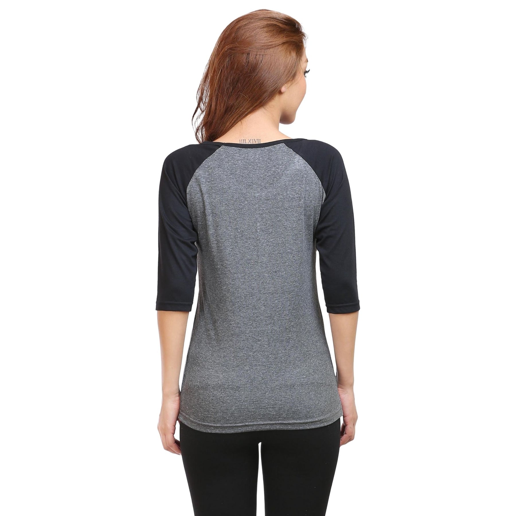 Plain Cotton Women's Raglan Pack Of 2 Combo