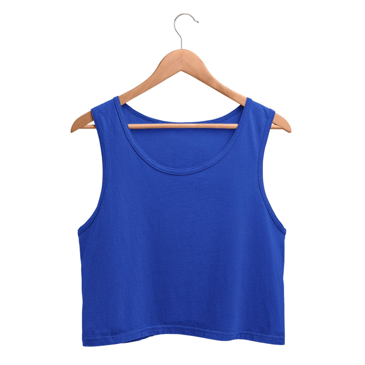 Plain-cotton-women-s-roundneck-royal-blue-crop-tank-gogirgit #Color_Royal blue