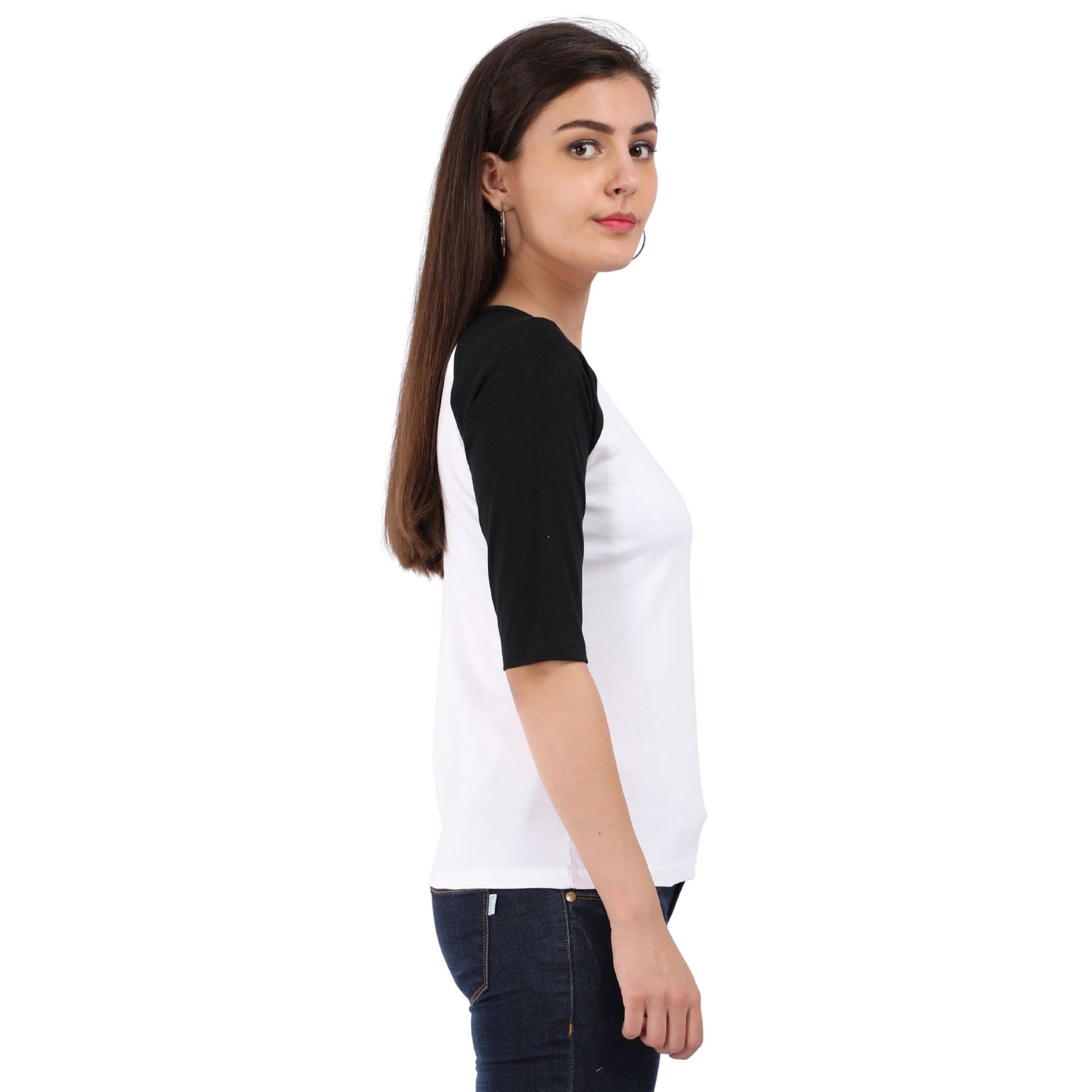 Plain Cotton Women's Raglan Pack Of 2 Combo
