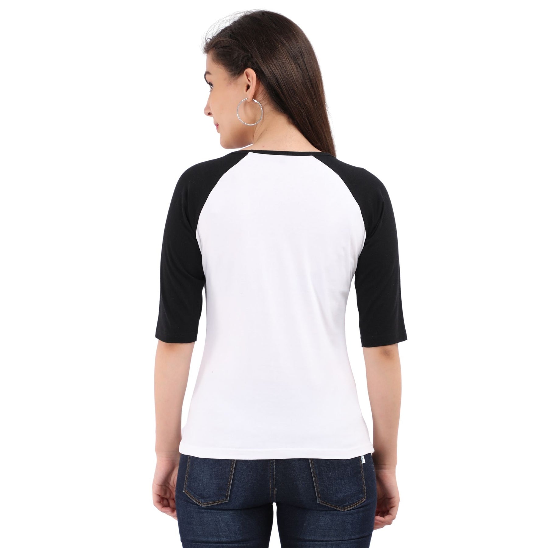 Plain Cotton Women's Raglan Pack Of 2 Combo