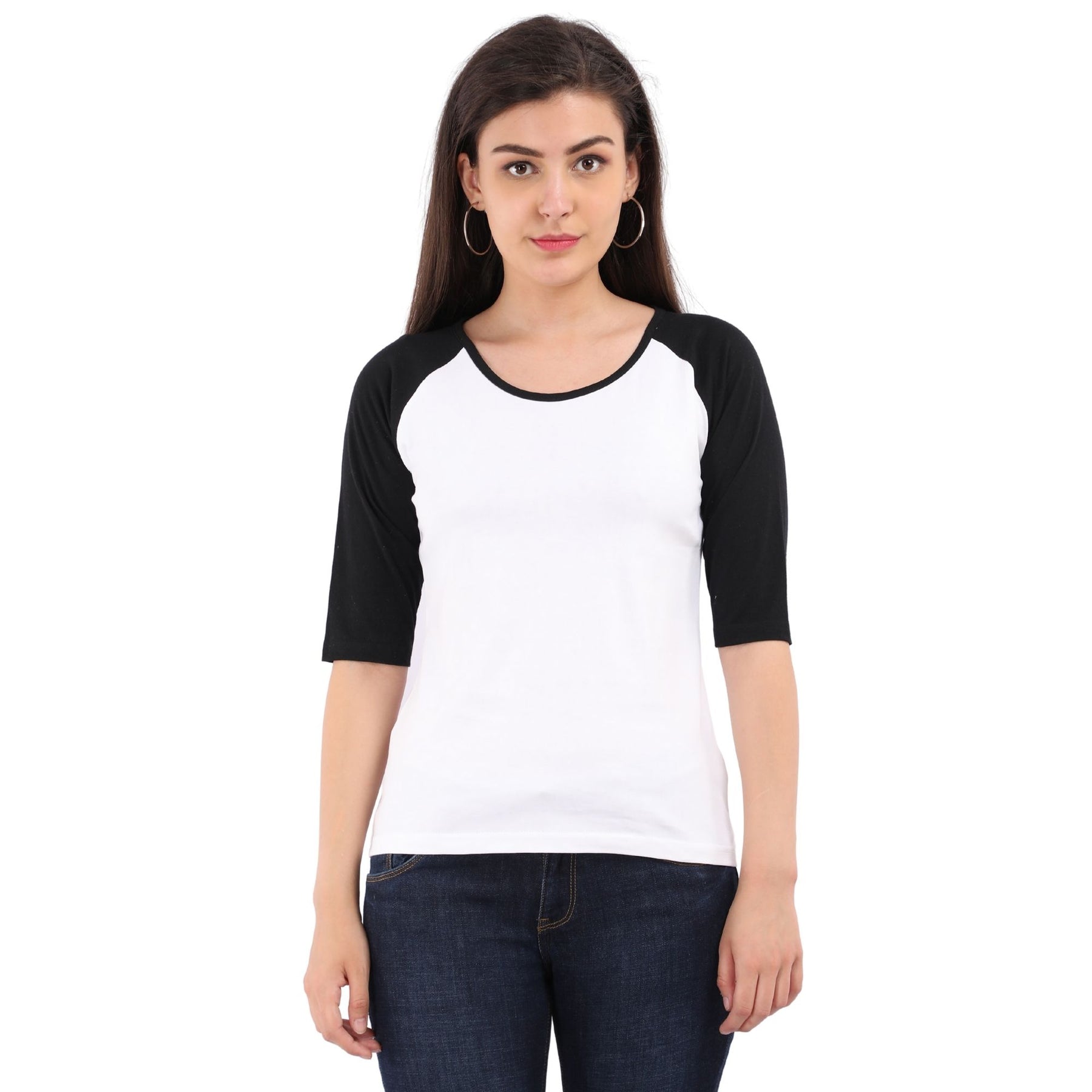 Plain Cotton Women's Raglan Pack Of 2 Combo