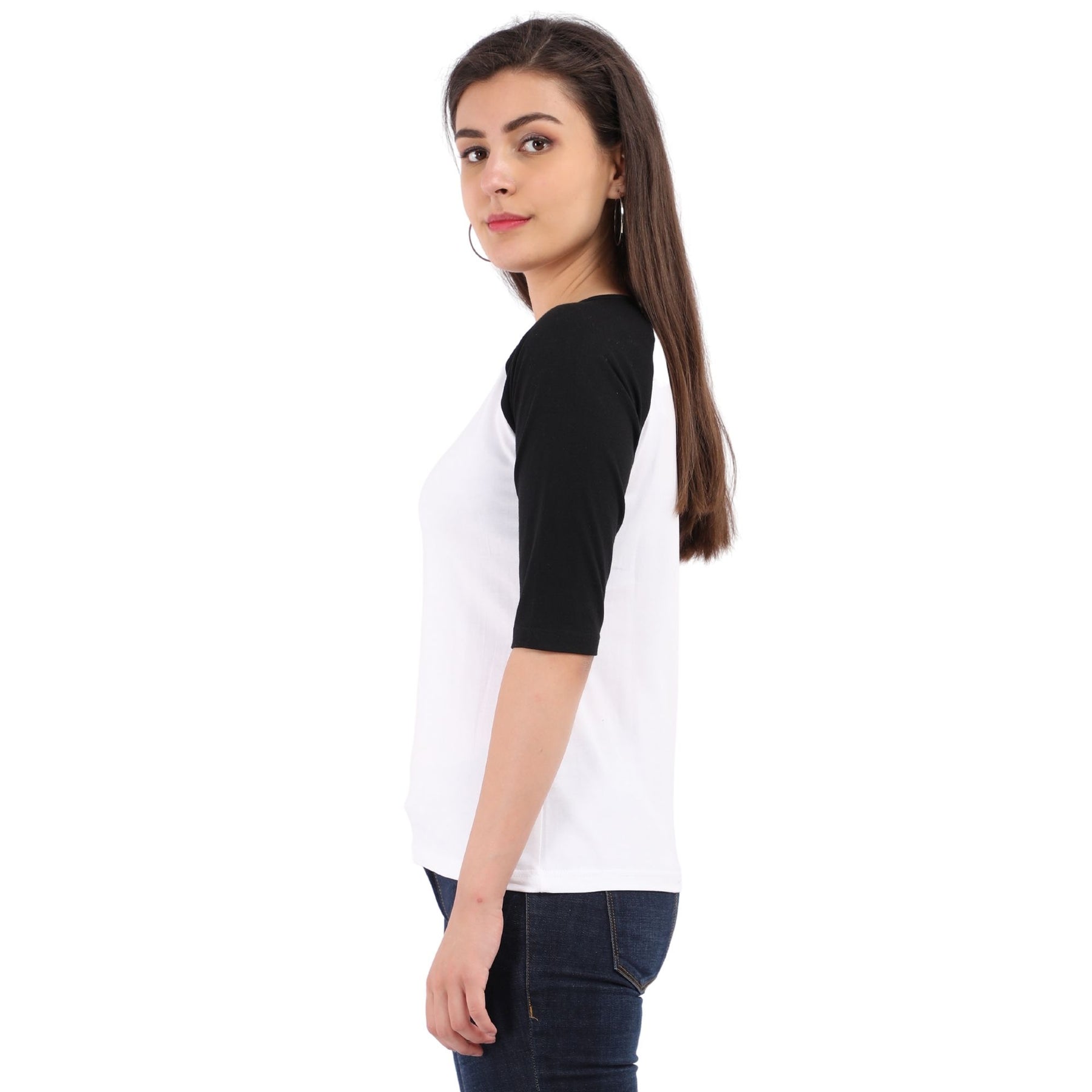 Plain Cotton Women's Raglan Pack Of 2 Combo