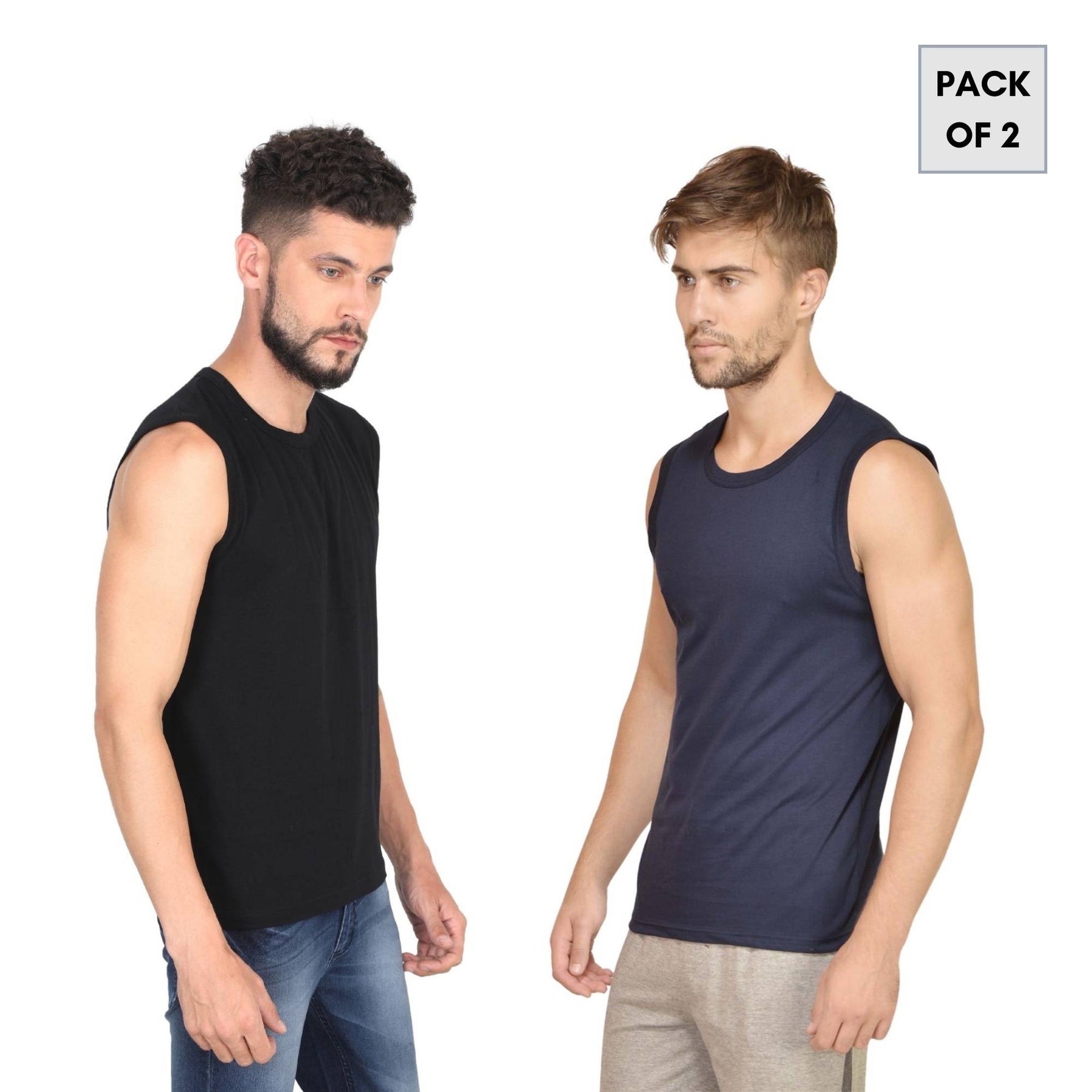 Plain Cotton Men's vest Pack Of 2 Combo
