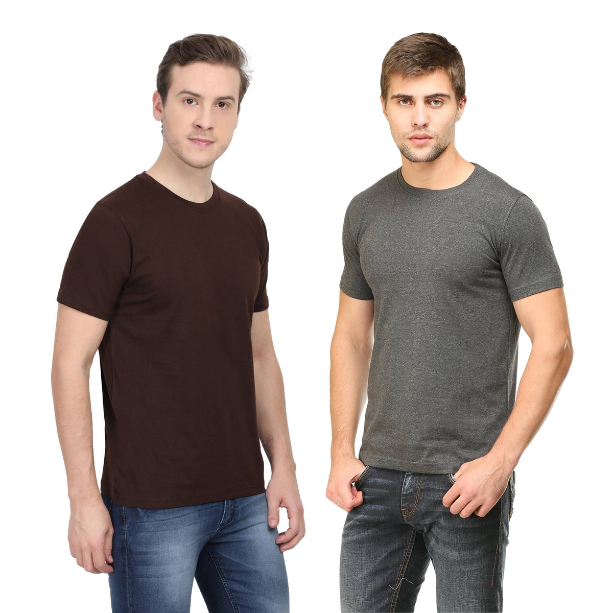 plain cotton unisex t-shirts pack of 2 combo gogirgit
