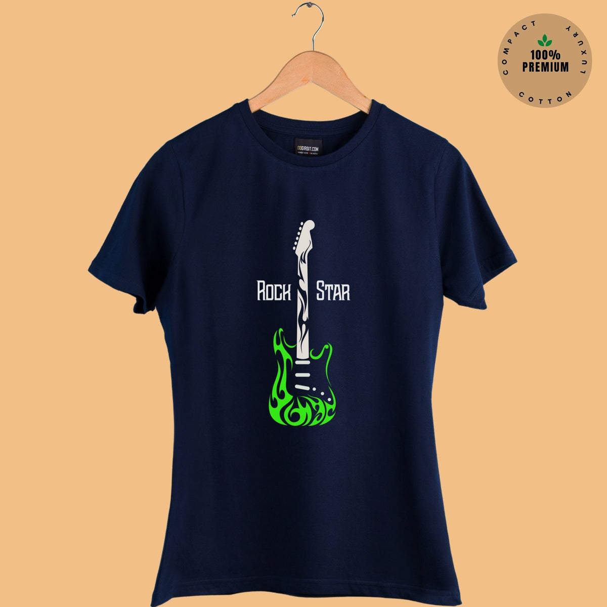 Printed-premium-cotton-women-s-round-neck-rock-star-navy-blue-half-sleeve-t-shirt-gogirgit