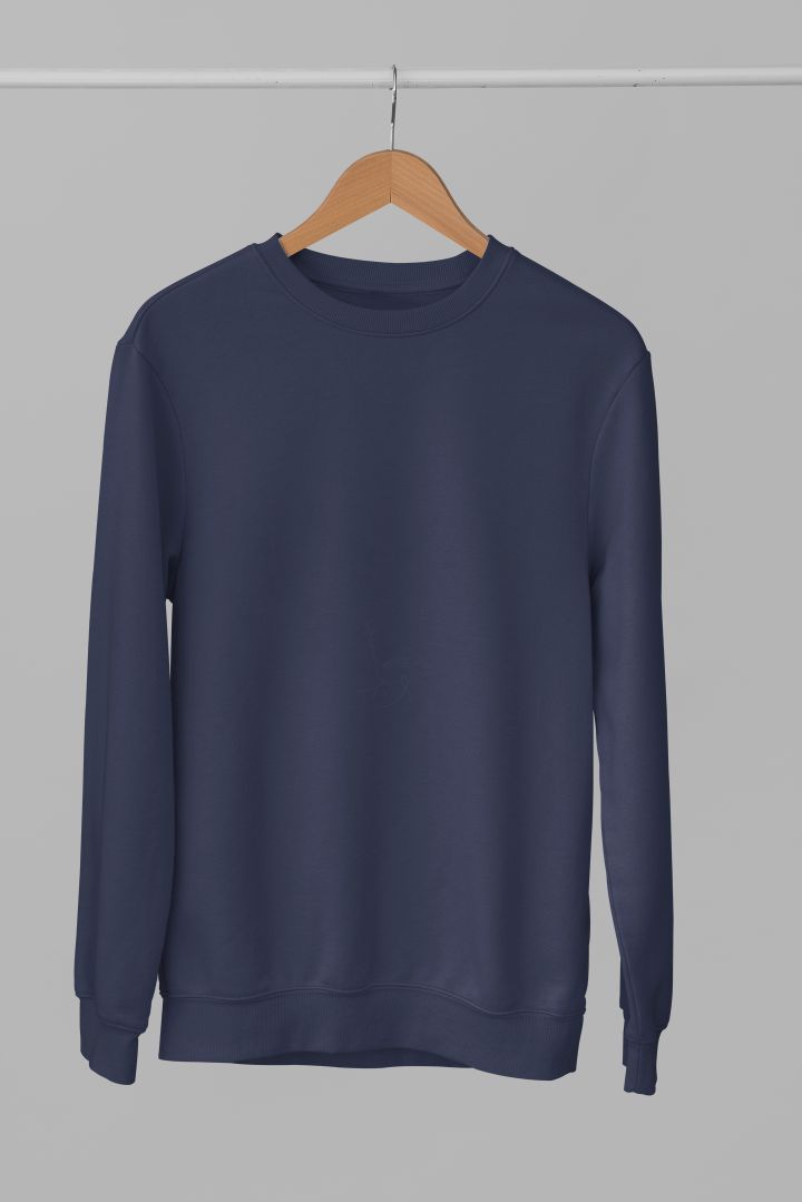 Round-Neck-SWEATSHIRT-PLAIN-SOLID-NAVY-BLUE-WINTERWEAR-UNISEX
