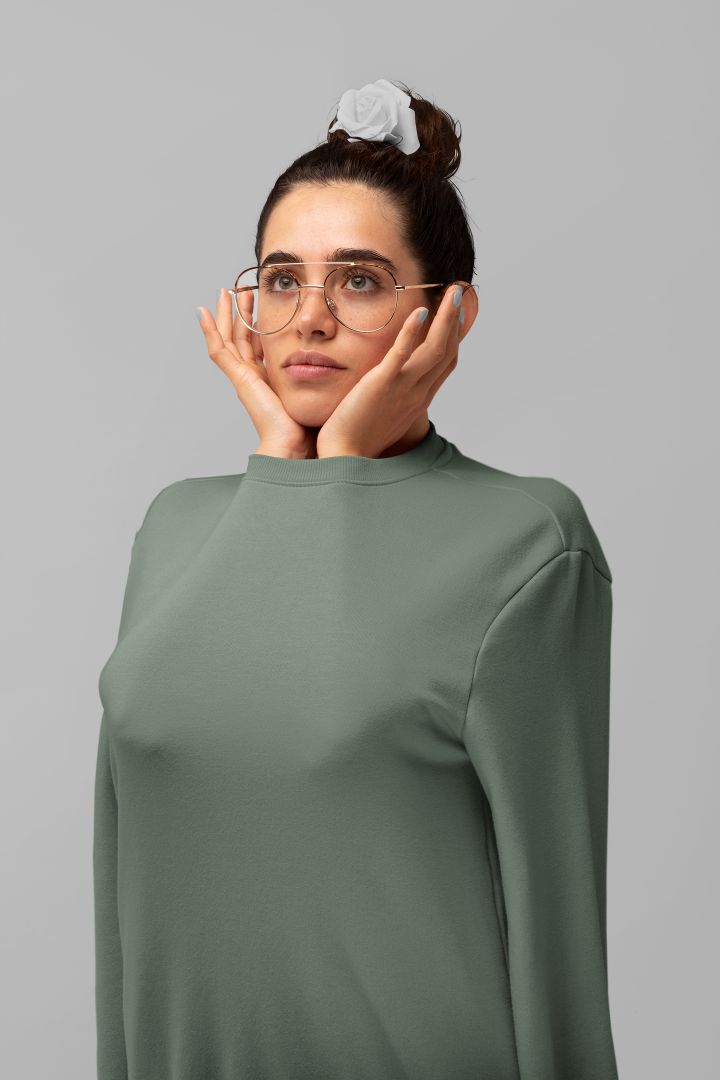 Round-Neck-SWEATSHIRT-PLAIN-SOLID-olive-green-WINTERWEAR-UNISEX