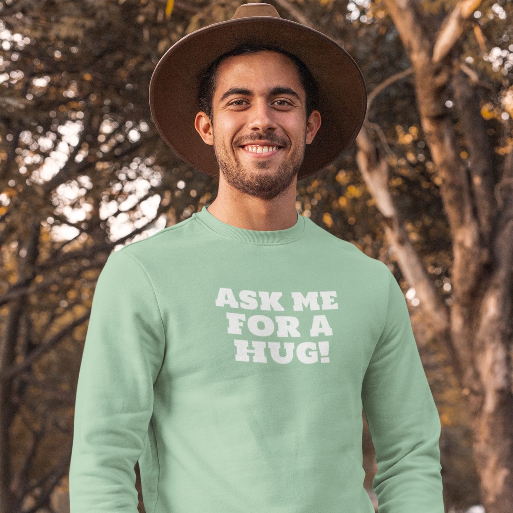 ask-me-for-a-hug-cotton-printed-unisex-mint-men-model-sweatshirt-gogirgit-co