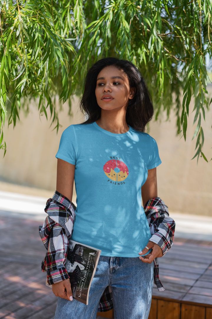 Donut Best Friends  Friendship Women's Sky Blue T-shirt - GOGIRGIT.COM
