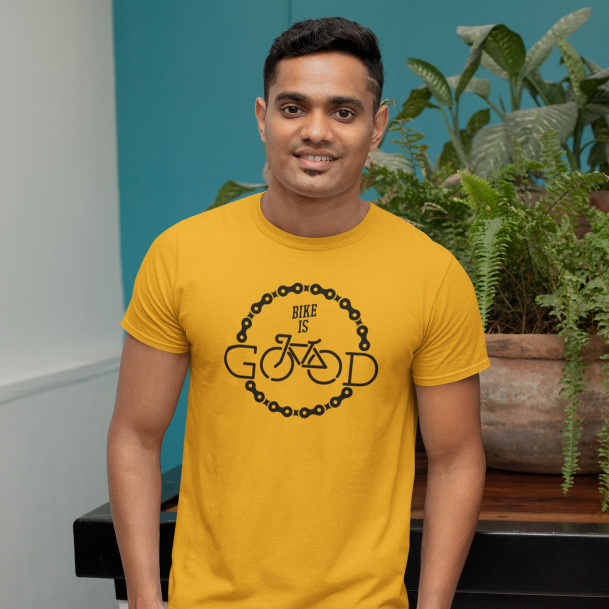 bike-is-good-cotton-printed-golden-yellow-men-t-shirts-gogirgit-com #color_golden yellow