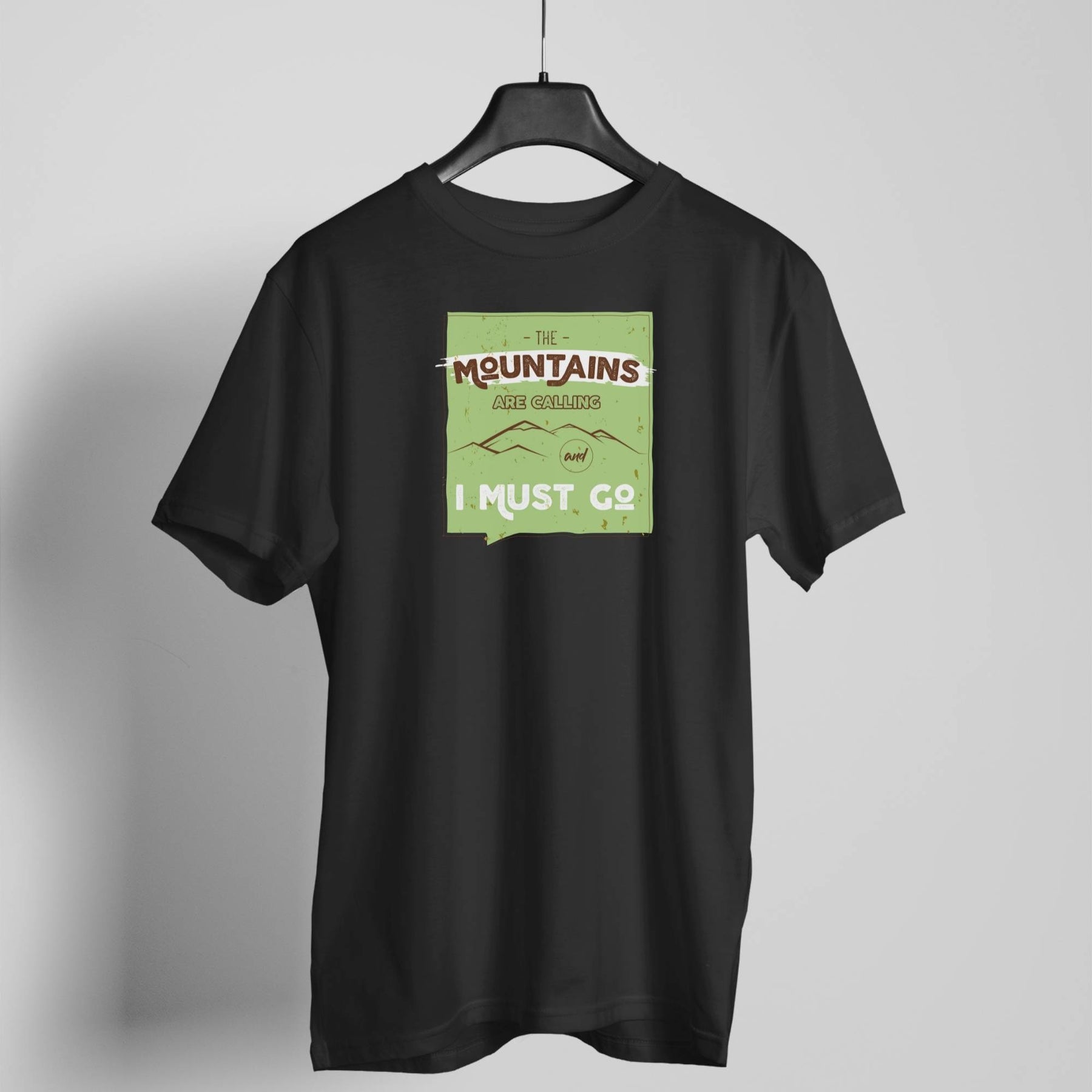 The Mountains Are Calling black t-shirt