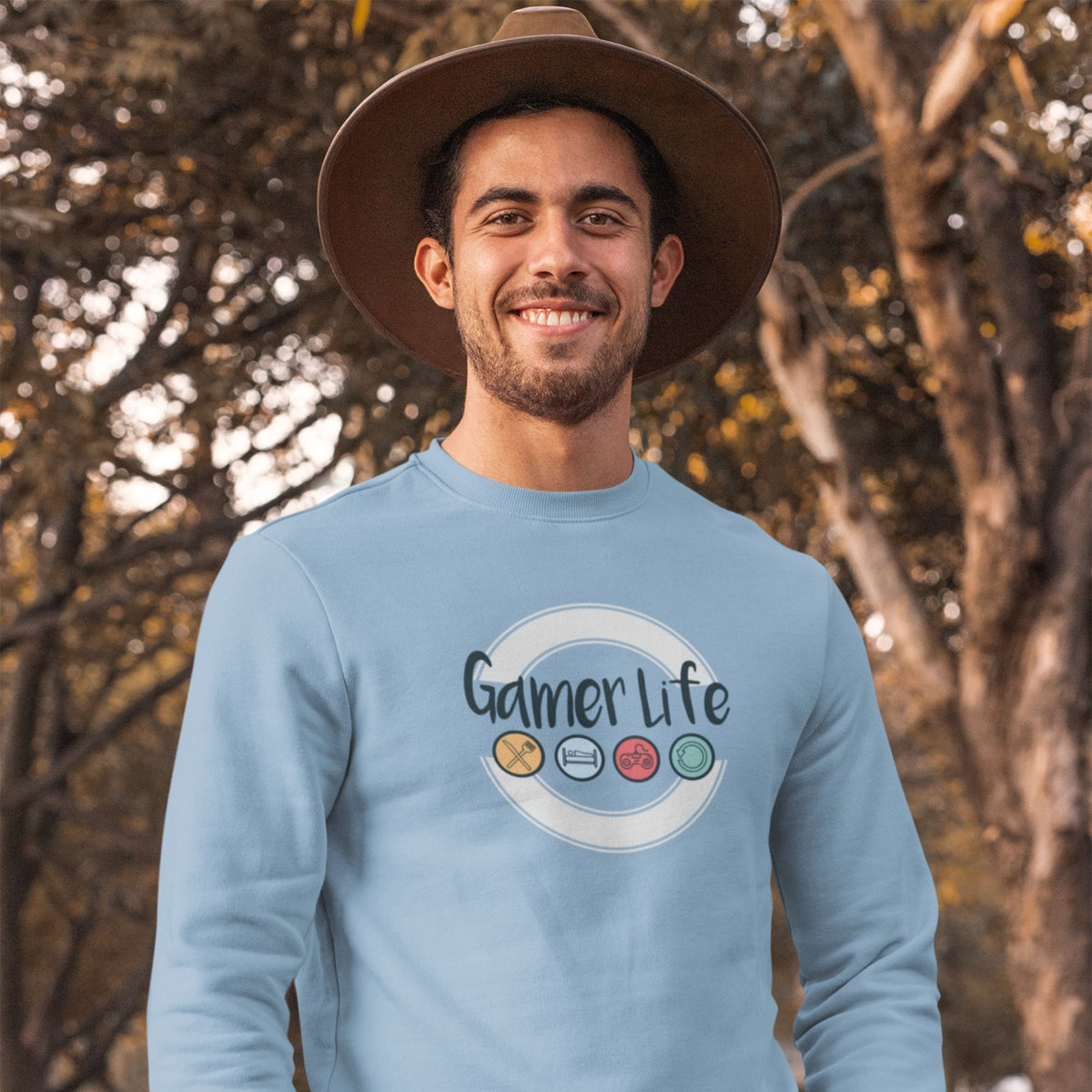 gamer-life-cotton-printed-unisex-light-blue-men-model-sweatshirt-gogirgit-com