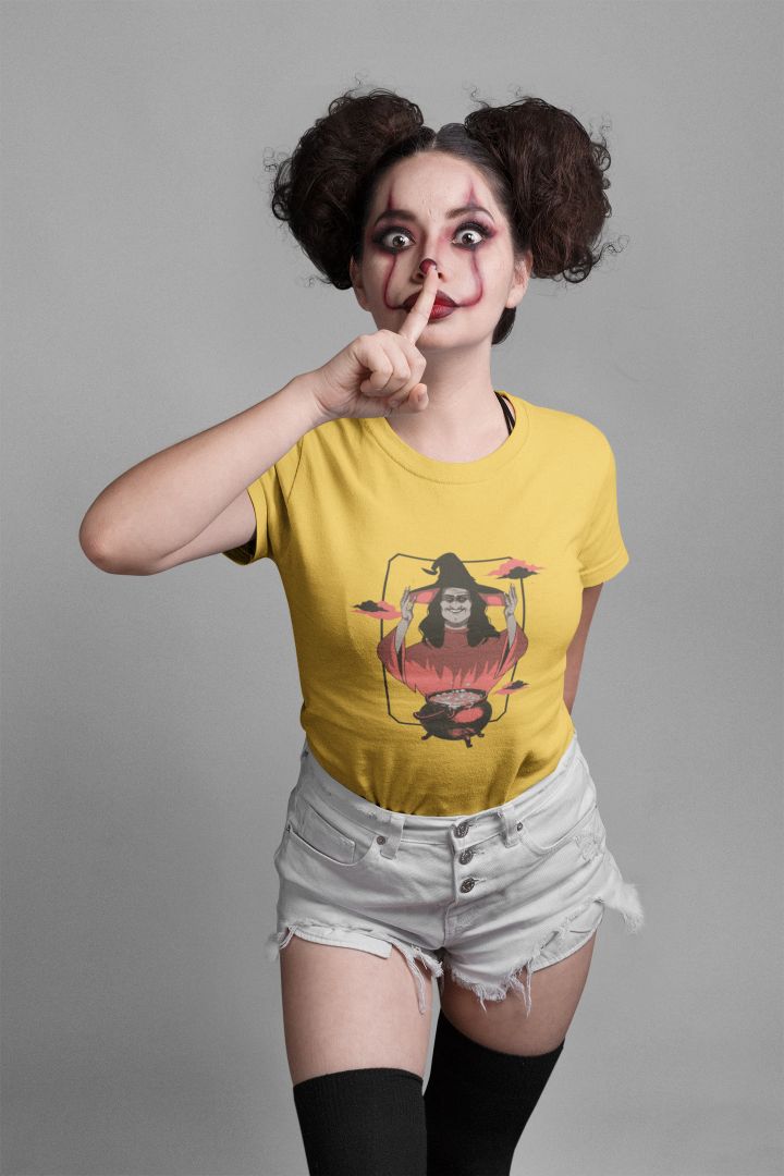 Cooking Witch Halloween Yellow T-shirt