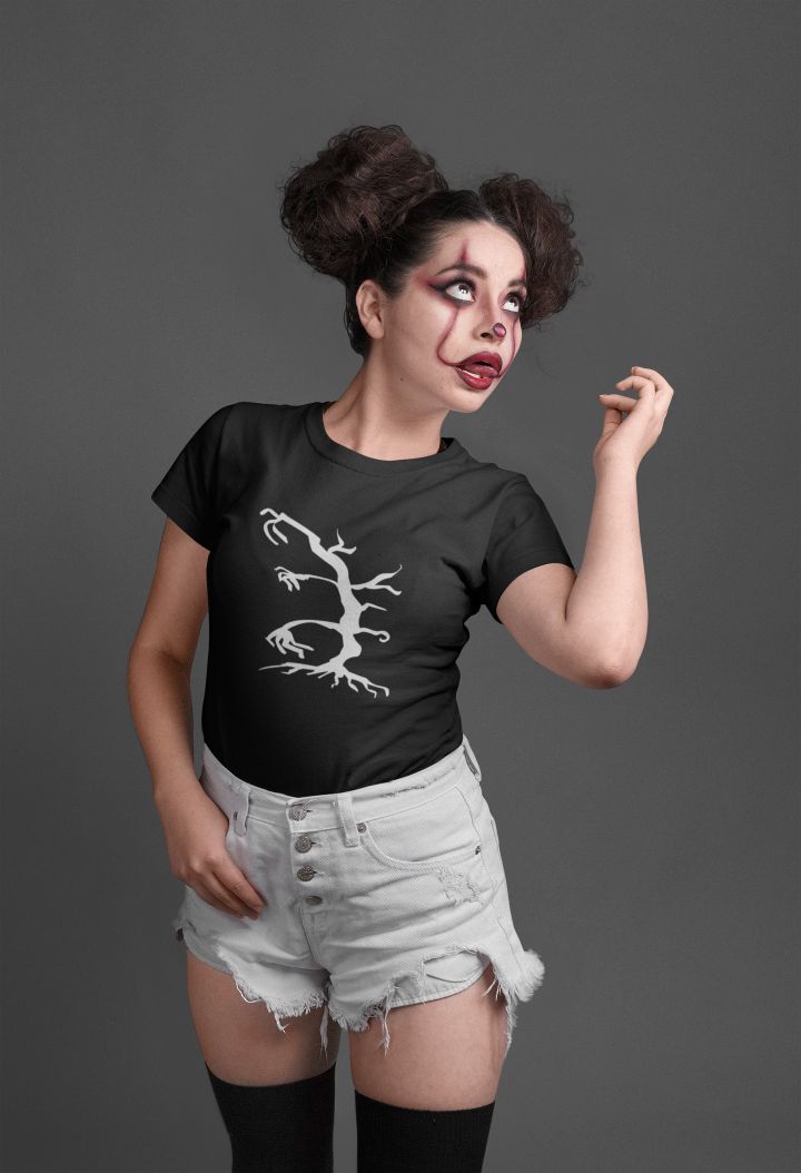 Scary Tree Halloween Black T-shirt