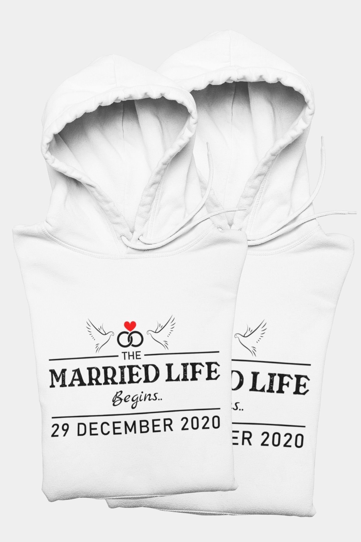 Marriage Date Announcement Customized Couple Hoodies