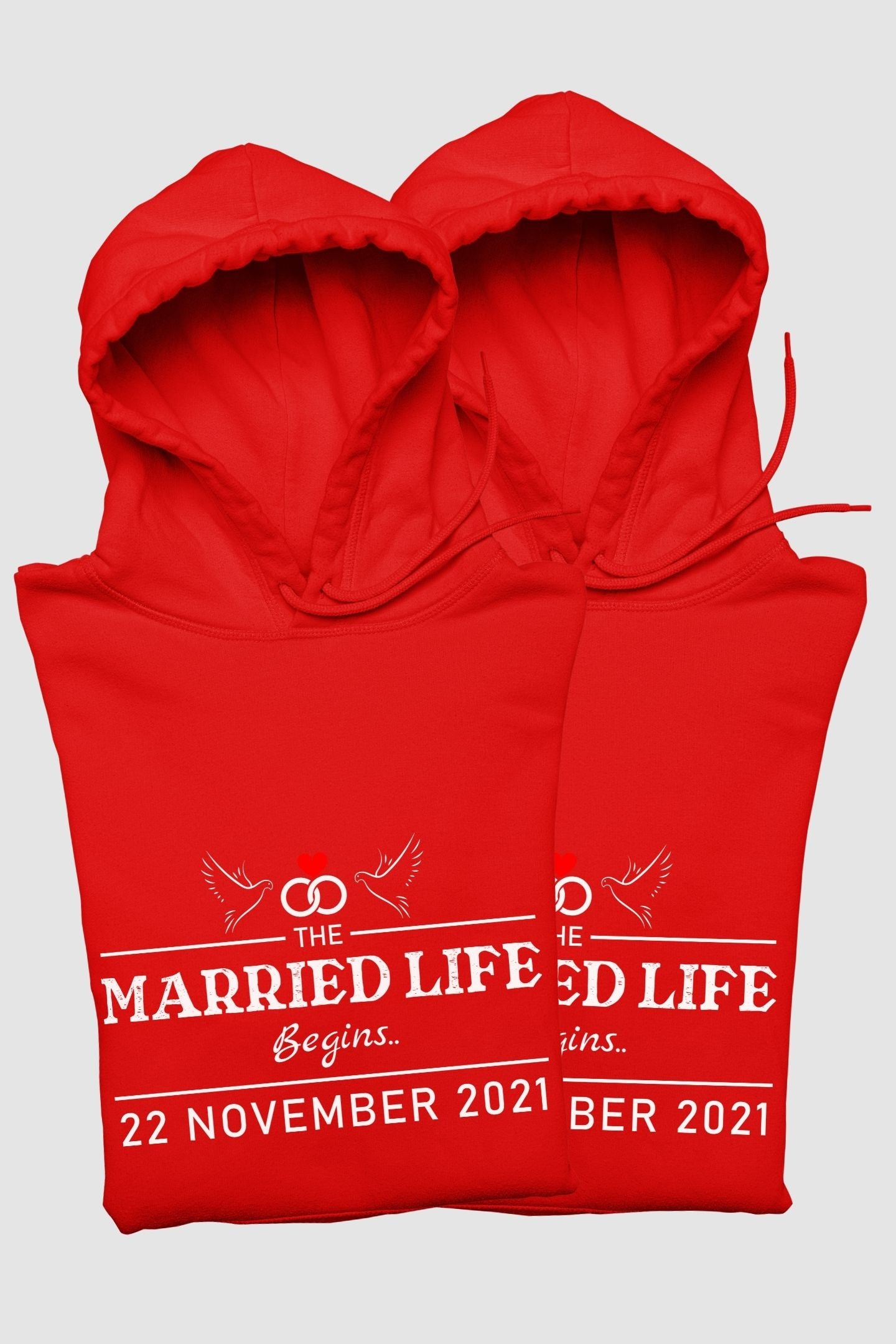 Marriage Date Announcement Customized Couple Hoodies