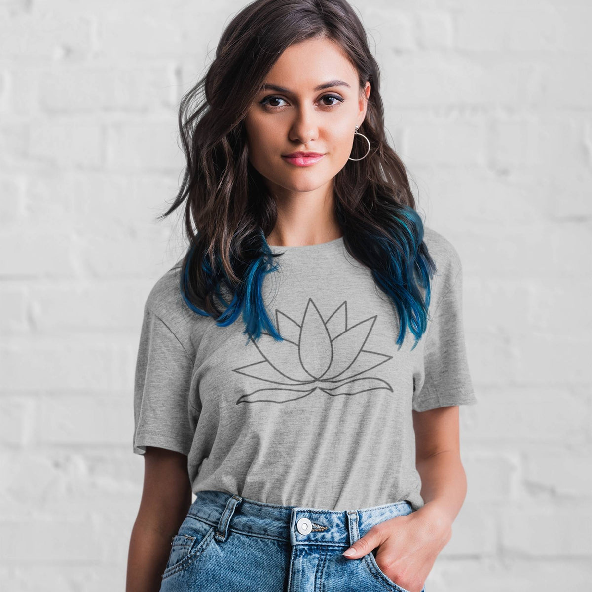 Lotus charcoal grey t-shirt