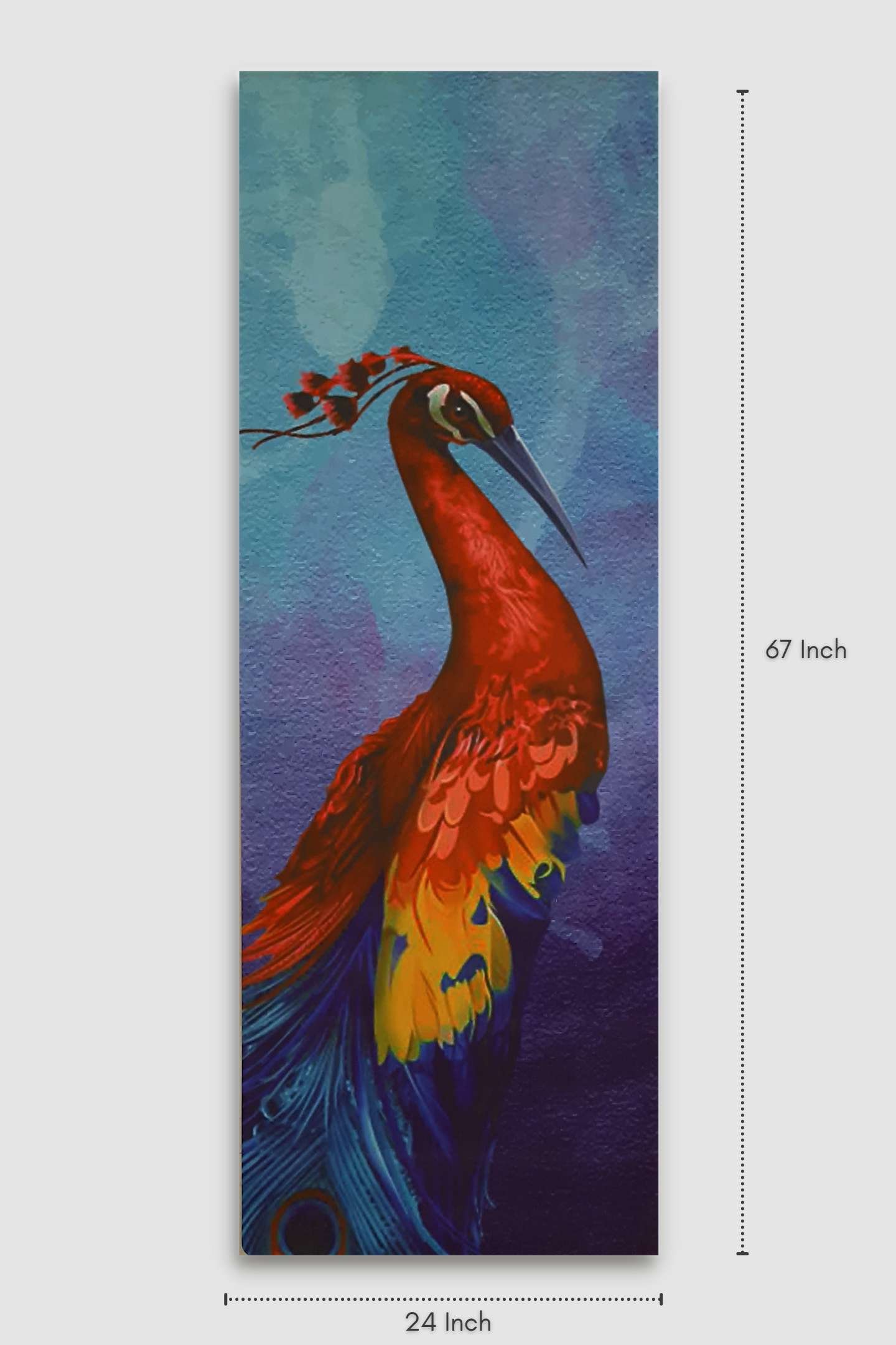 Microfibre Suede Peacock Print Natural Rubber 5MM Yoga Mat