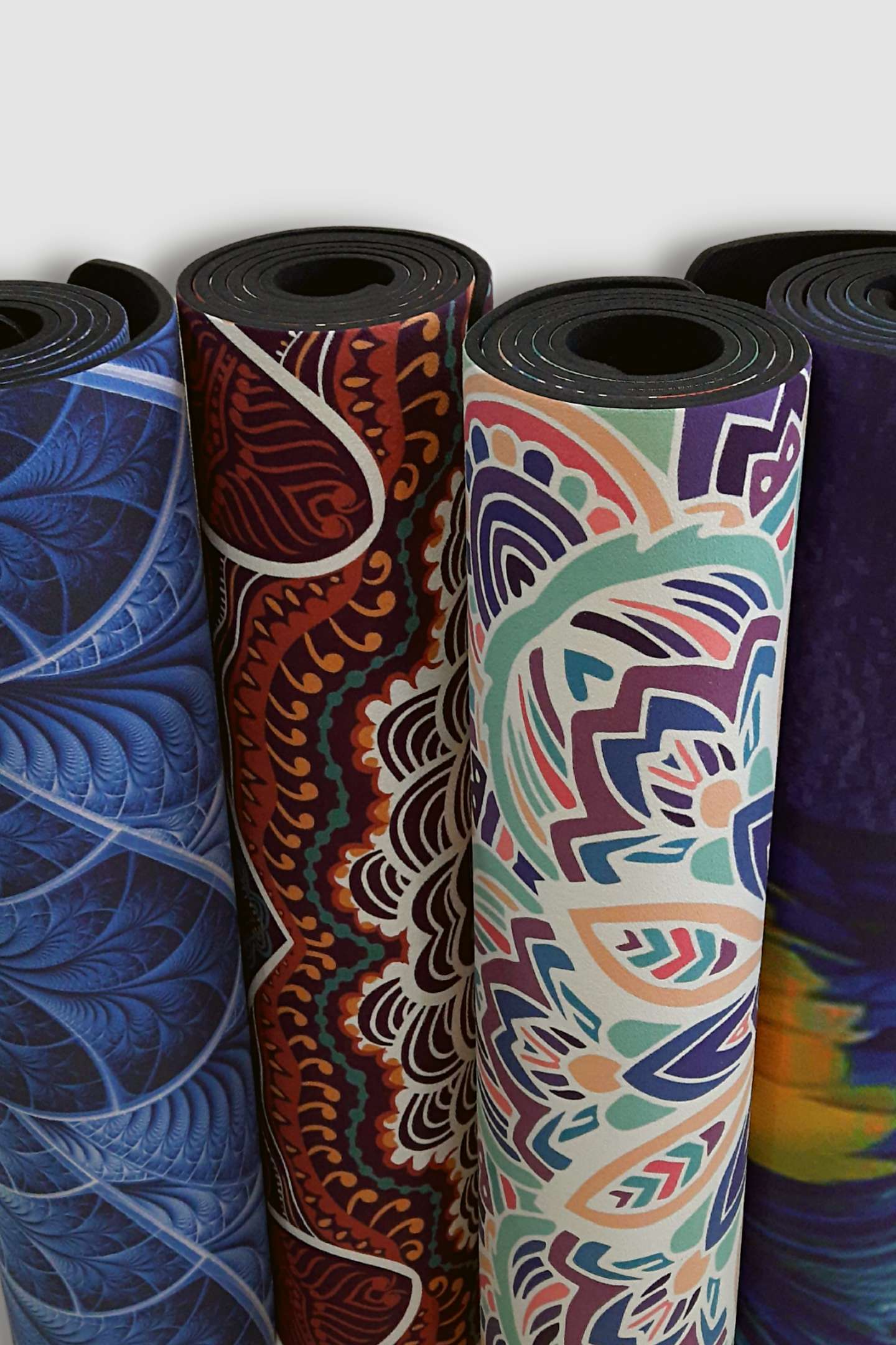 Microfibre Suede Morpankh Print Natural Rubber 5MM Yoga Mat