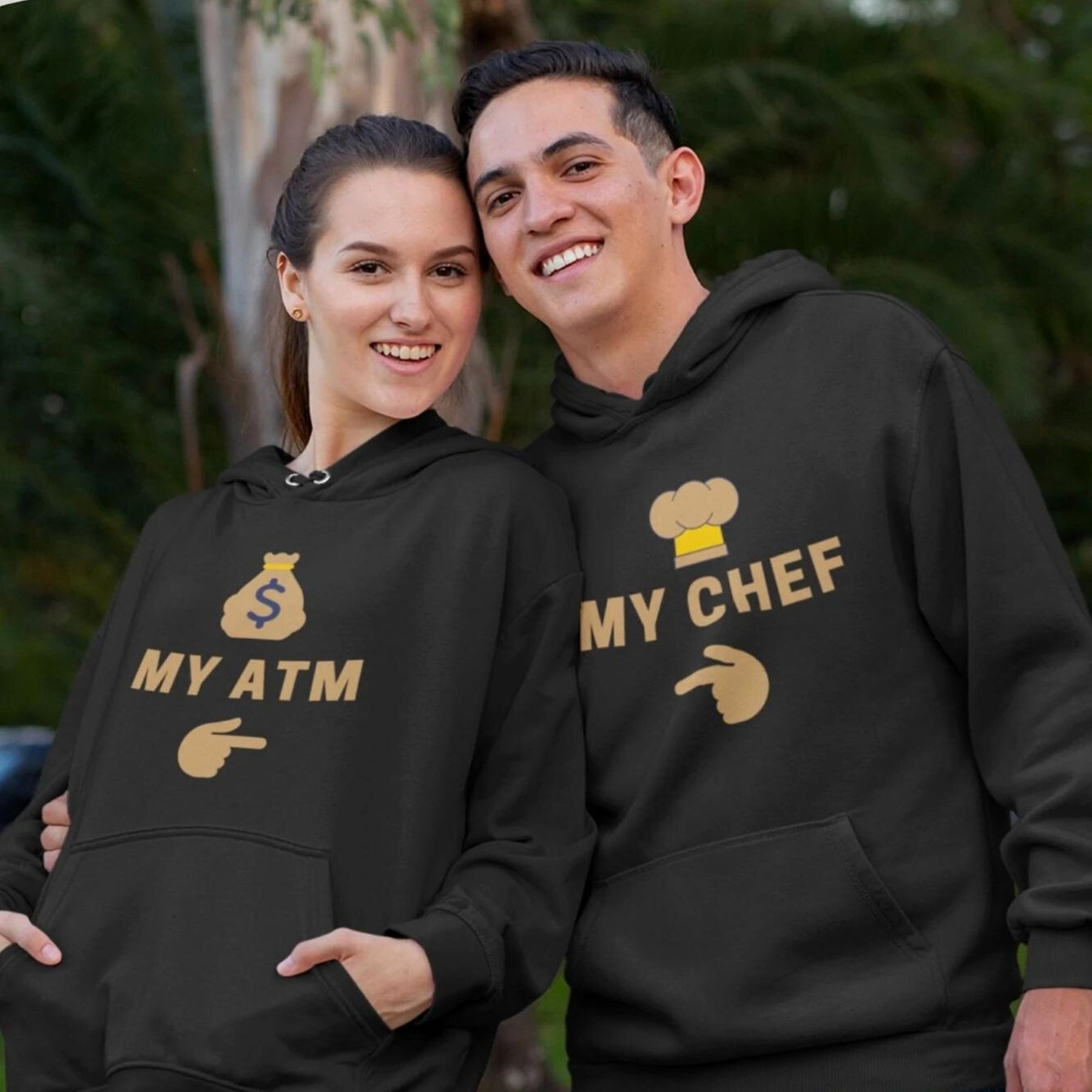 He Is My ATM Black Couple Hoodies