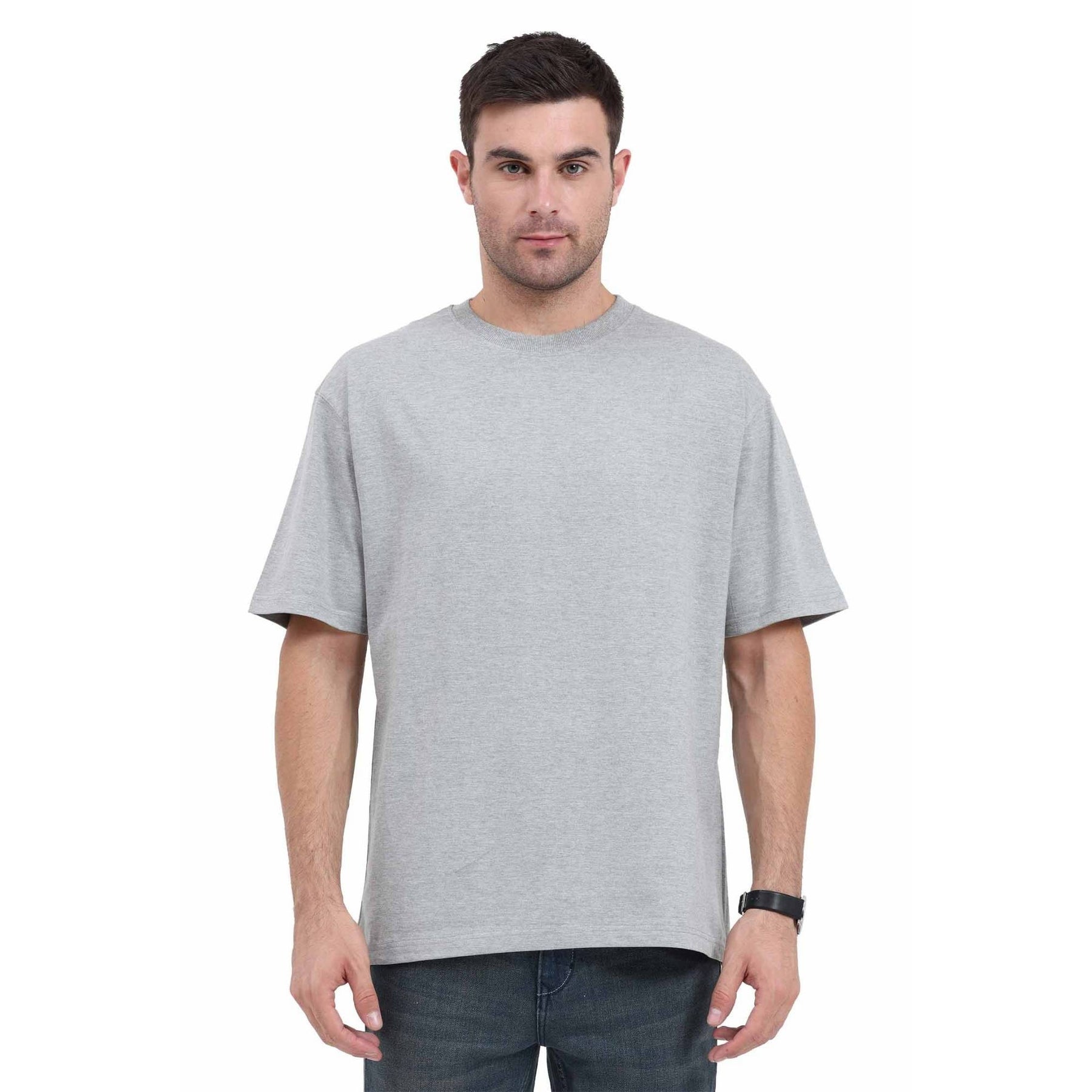 Plain Cotton Round Neck Oversized T-shirt Pack Of 2 Combo