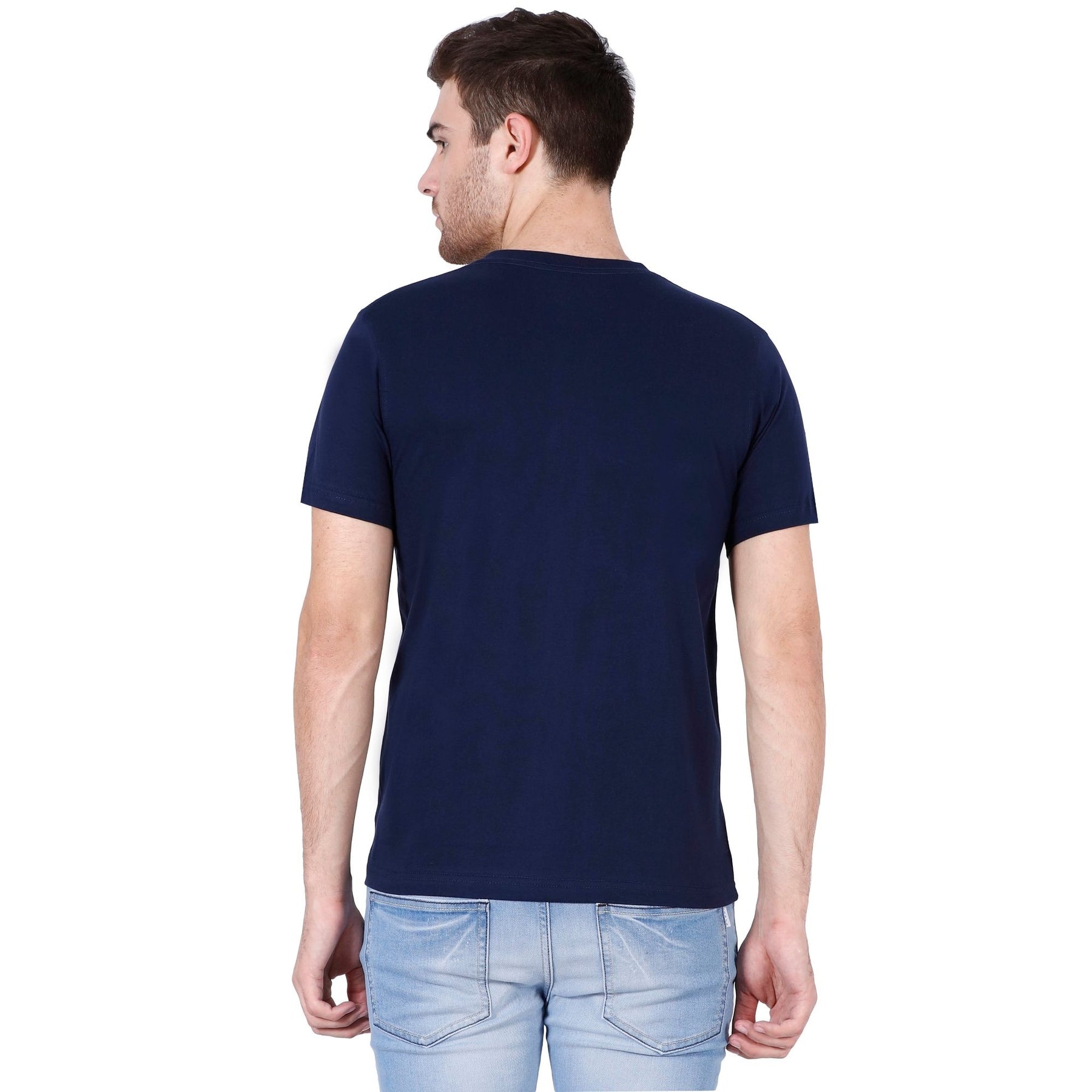 Plain Cotton Men's V Neck T-shirt Pack Of 2 Combo