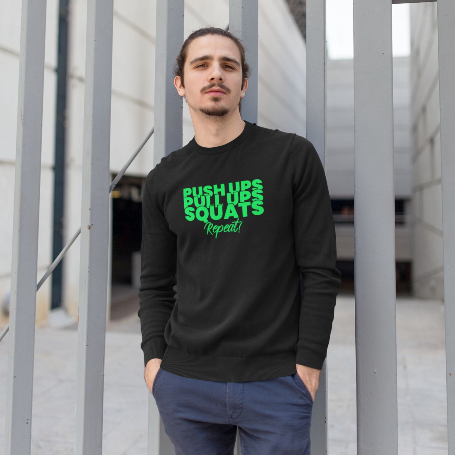 push-ups-squats-cotton-printed-unisex-black-men-model-sweatshirt-gogirgit-com