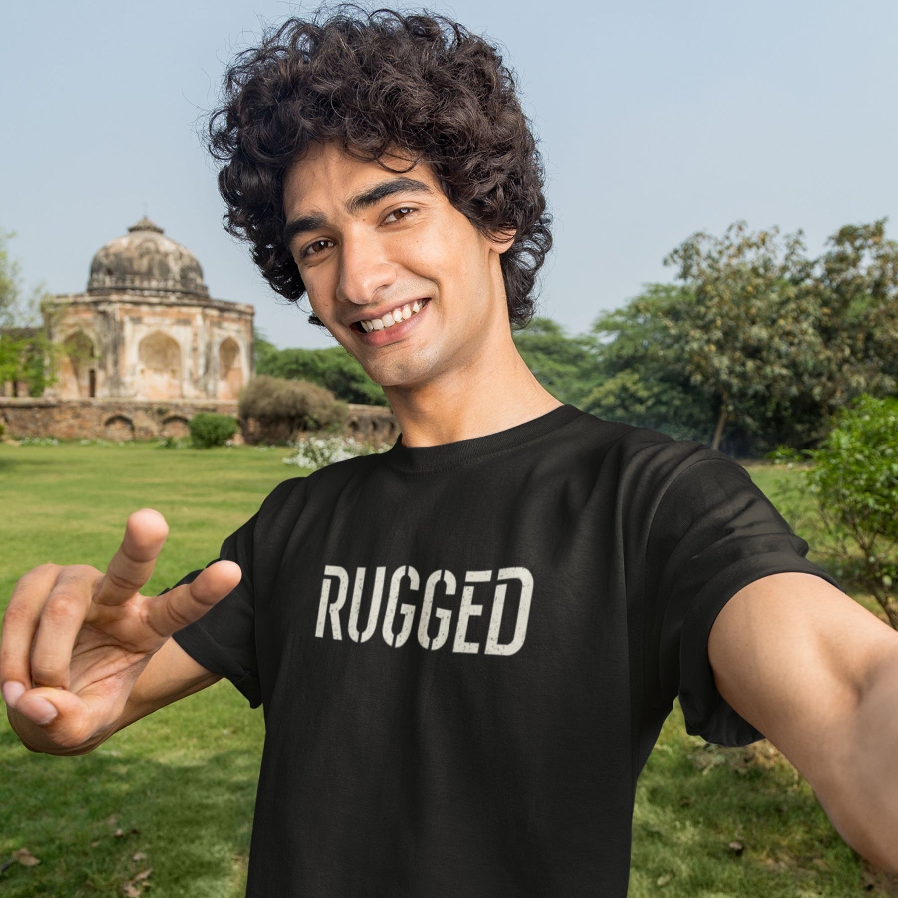 Rugged Men's Typography T-shirt