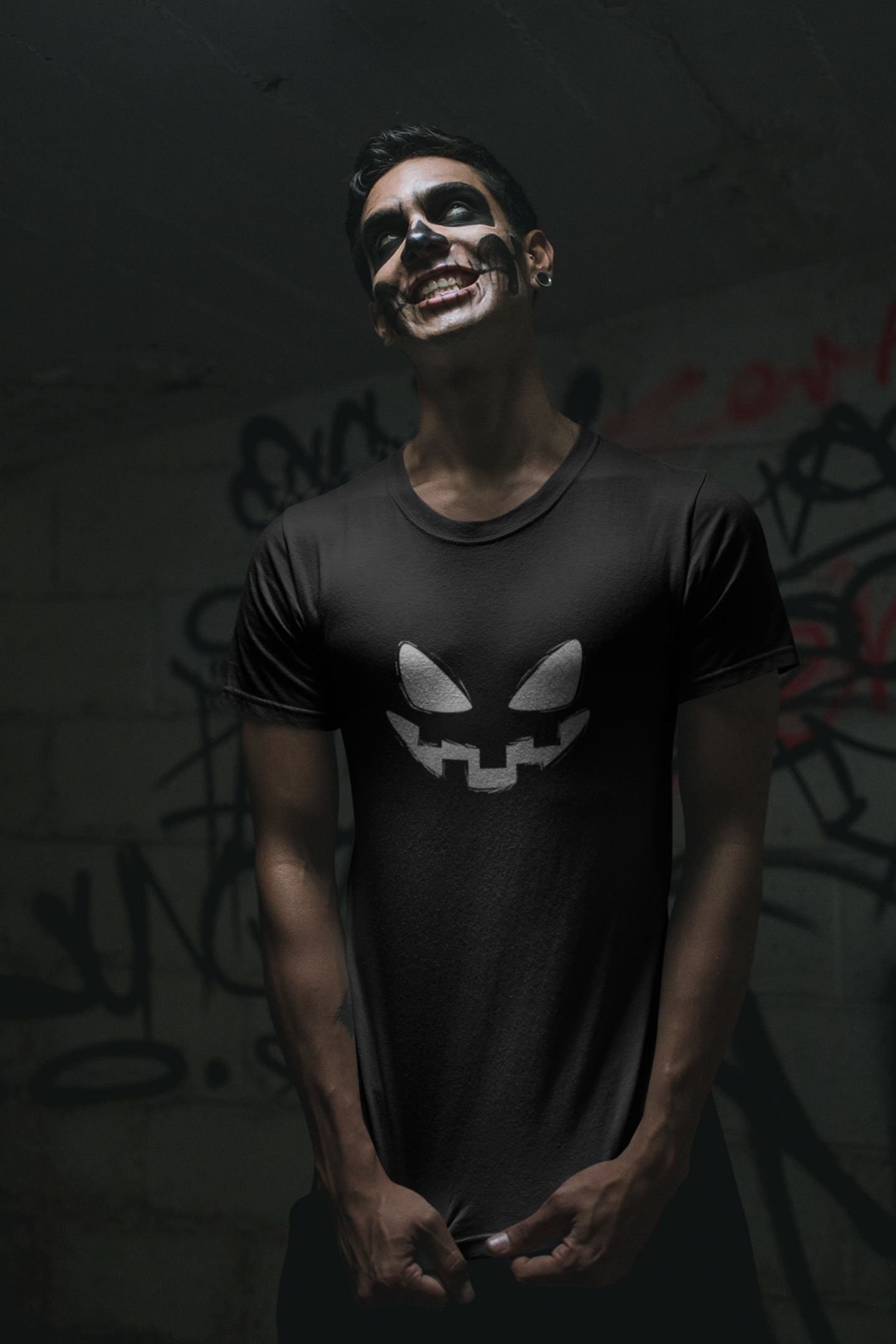 Scary Teeth Halloween Black T-shirt