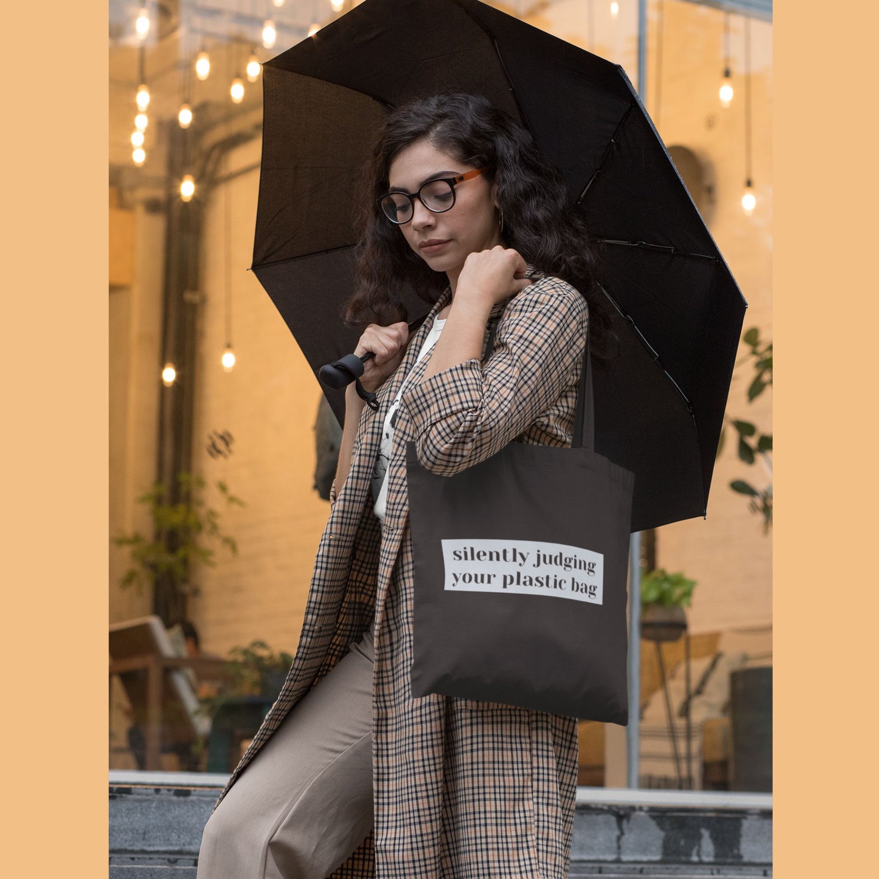silently-judging-your-plastic-bag-cotton-printed-black-tote-bag-gogirgit-4